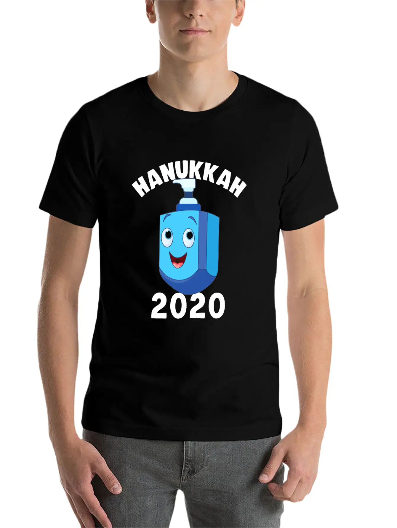 Hanukkah 2020 Hand Sanitizer Dreidel Jewish Essential Unisex Summer Tee – Soft Cotton Casual Fit