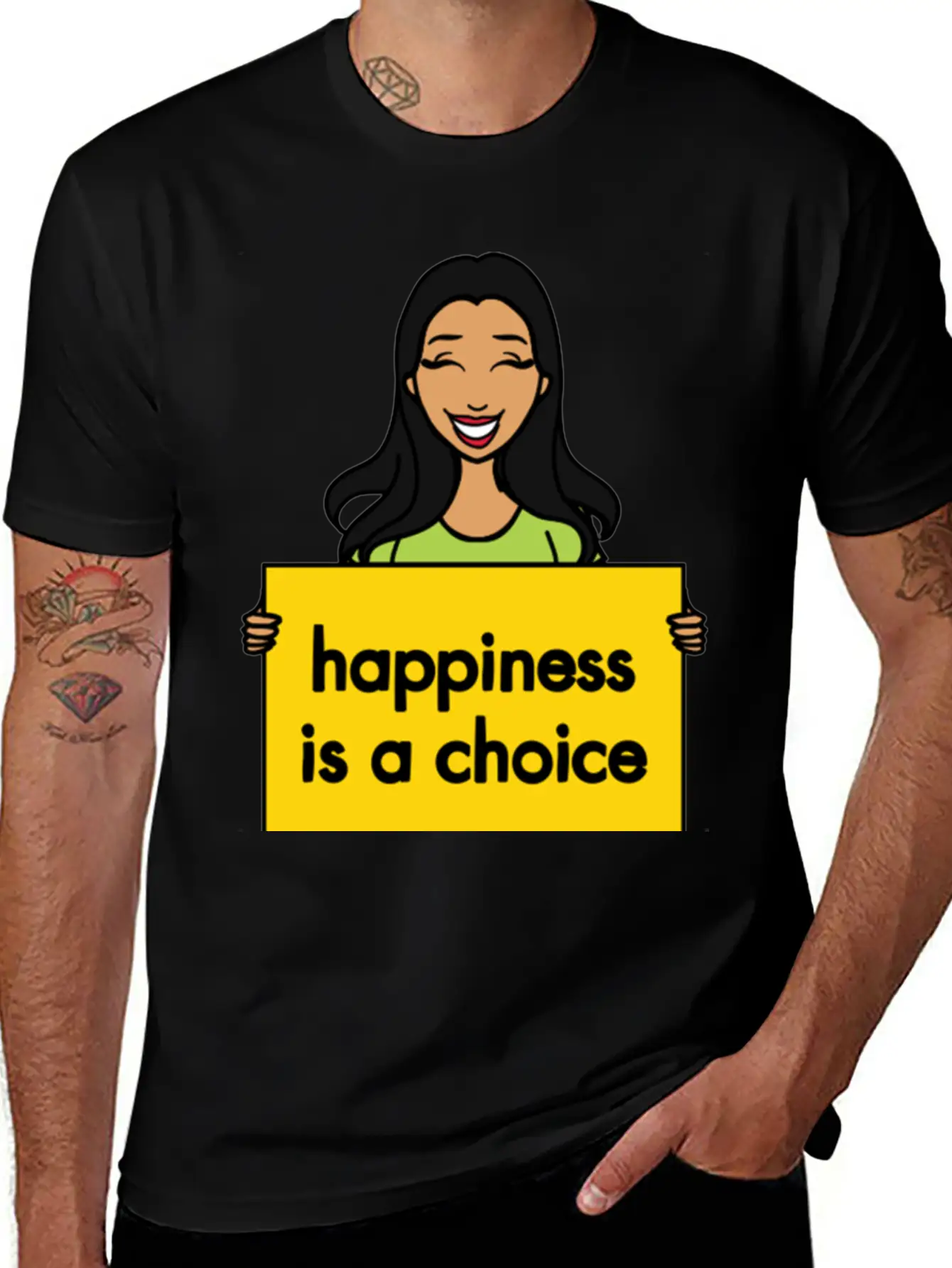 Happiness Is A Choice Basic Graphic T-Shirt – Daily Comfort In Soft Cotton