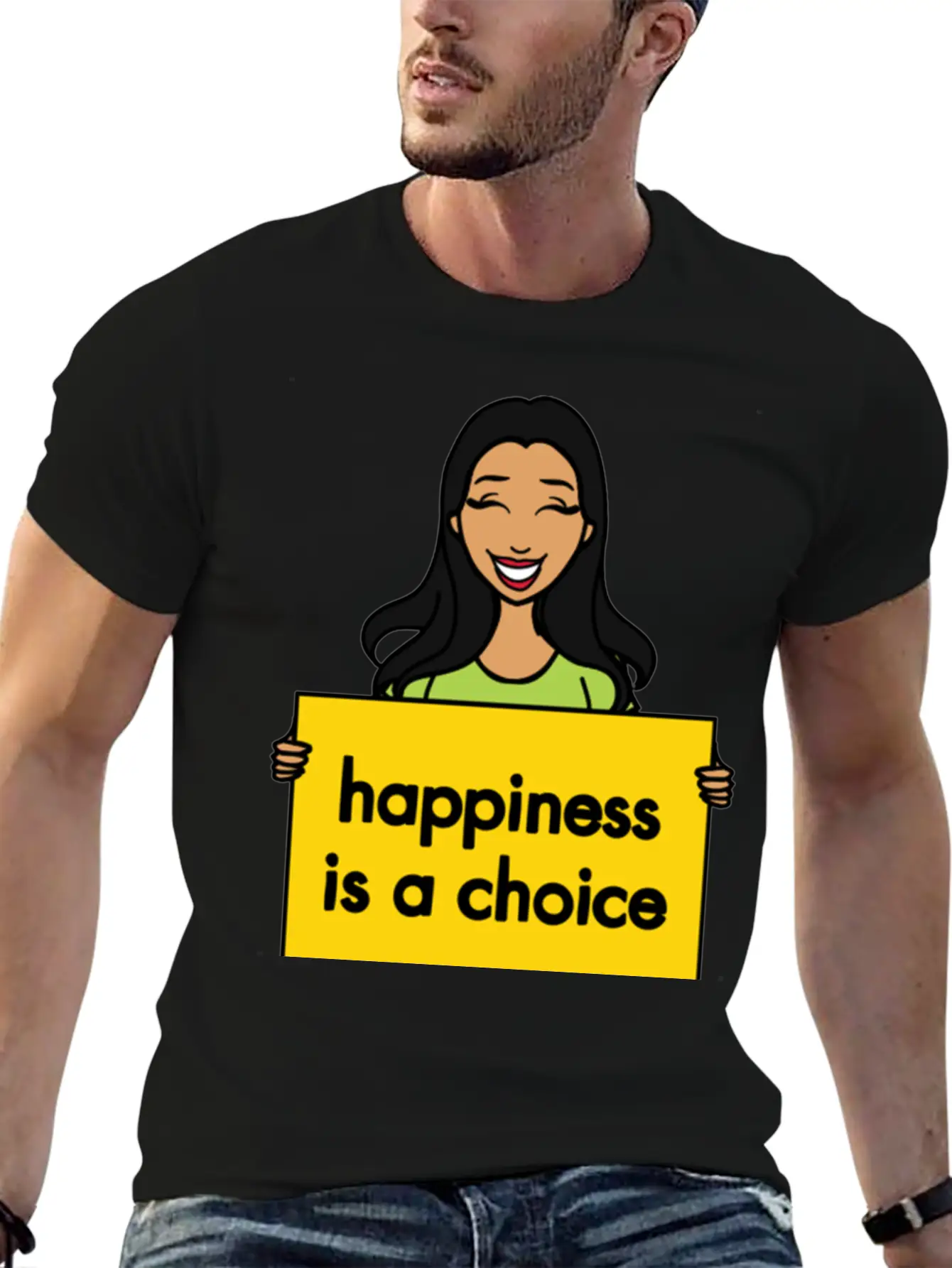 Happiness Is A Choice Basic Graphic T-Shirt – Daily Comfort In Soft Cotton