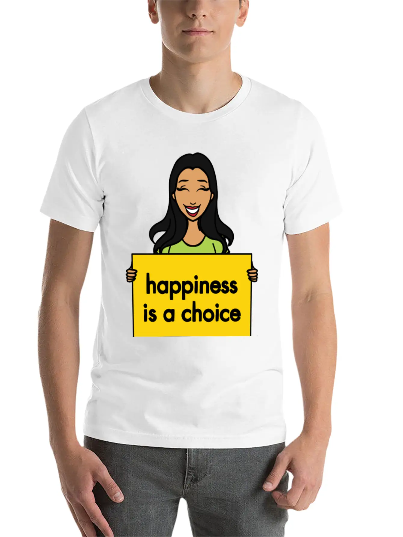 Happiness Is A Choice Basic Graphic T-Shirt – Daily Comfort In Soft Cotton