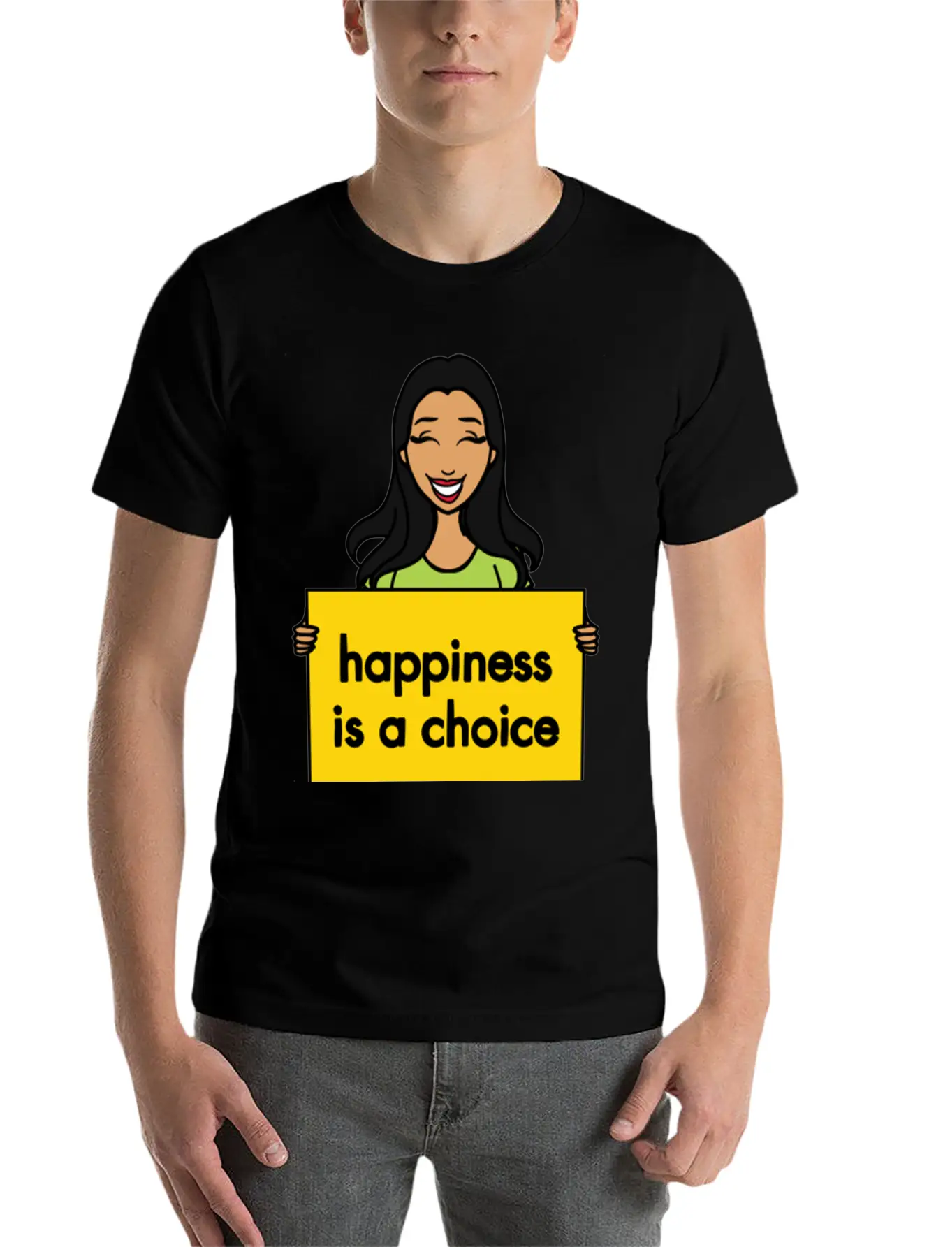Happiness Is A Choice Basic Graphic T-Shirt – Daily Comfort In Soft Cotton