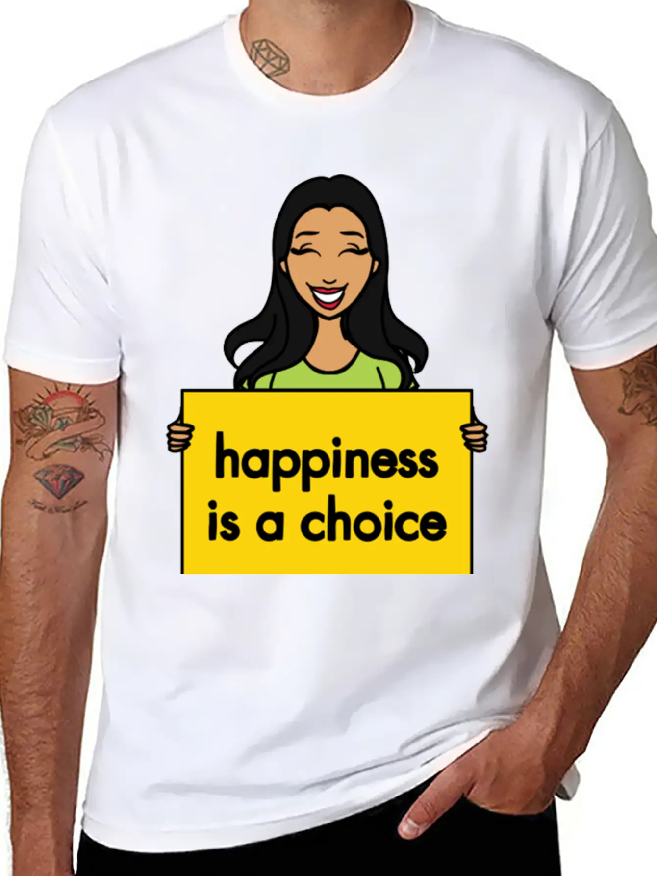 Happiness Is A Choice Basic Graphic T-Shirt – Daily Comfort In Soft Cotton