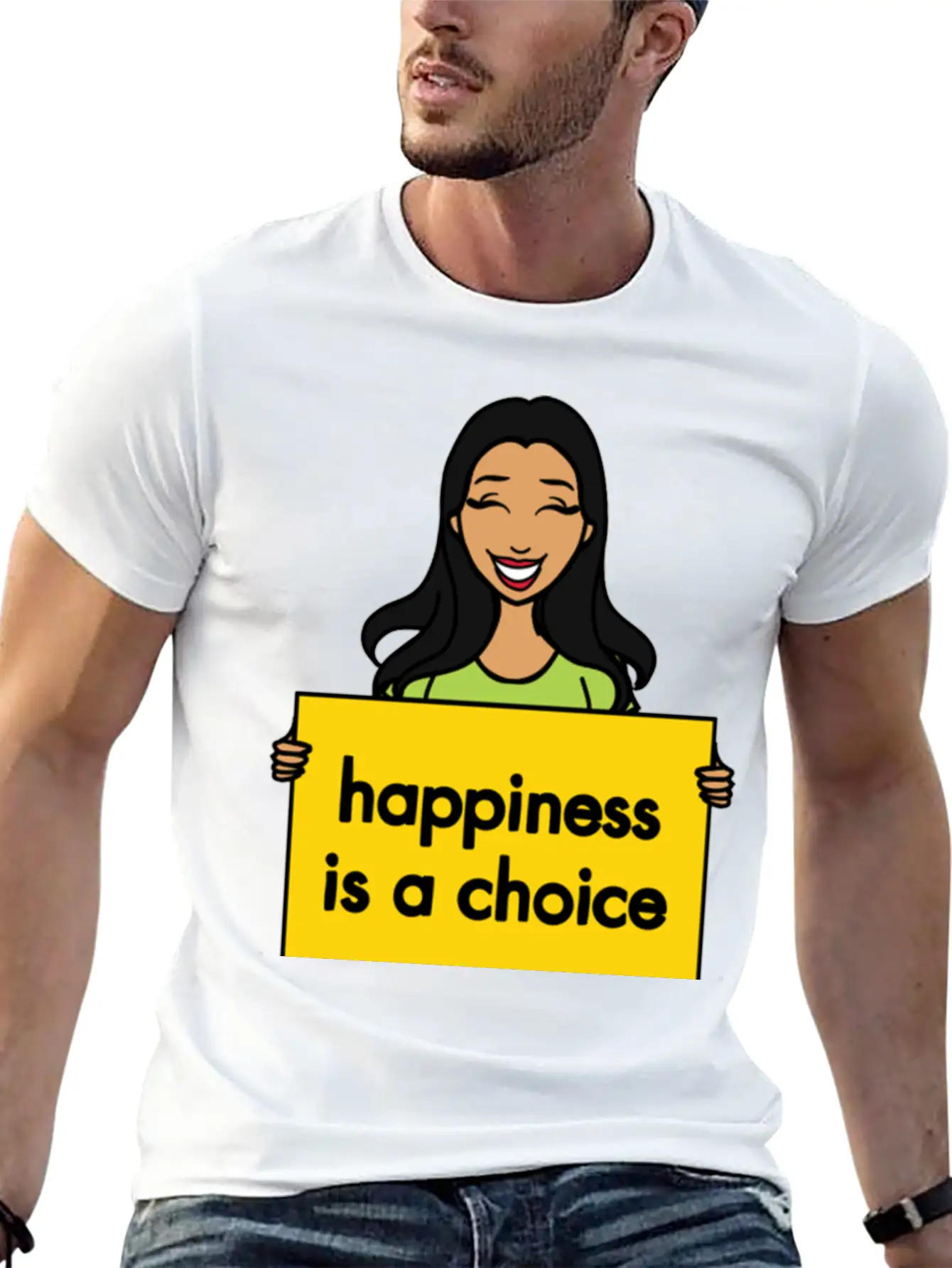 Happiness Is A Choice Basic Graphic T-Shirt – Daily Comfort In Soft Cotton