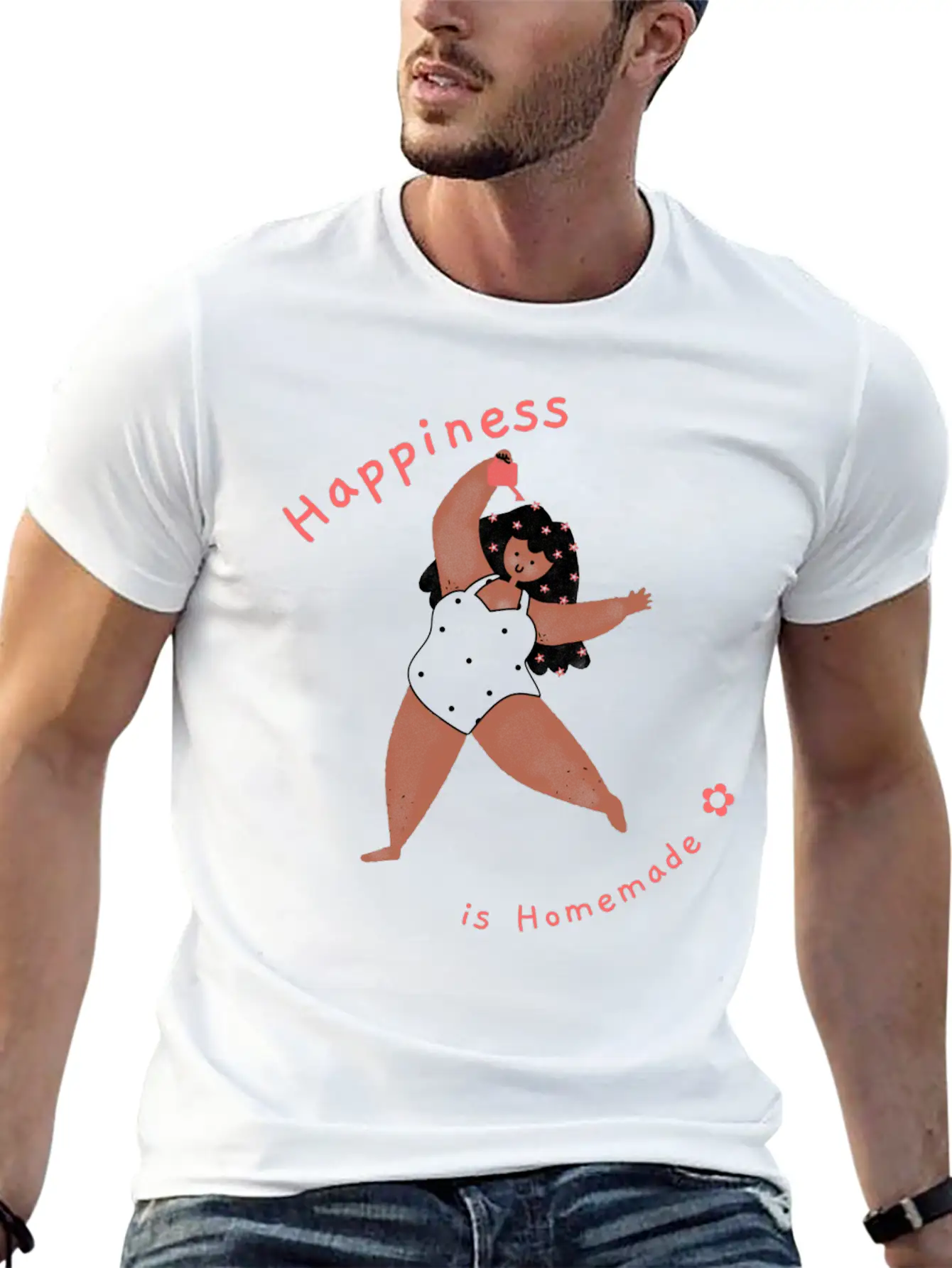 Happiness Is Homemade Basic Graphic T-Shirt – Daily Comfort In Soft Cotton