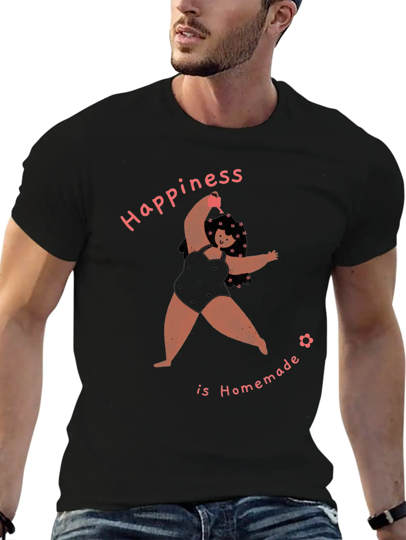 Happiness Is Homemade Basic Graphic T-Shirt – Daily Comfort In Soft Cotton