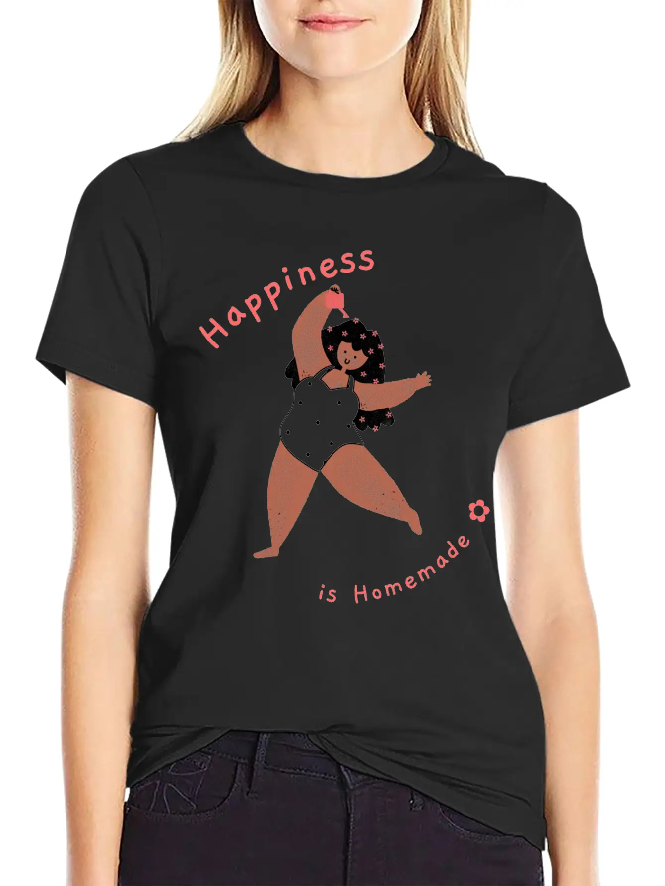 Happiness Is Homemade Basic Graphic T-Shirt – Daily Comfort In Soft Cotton