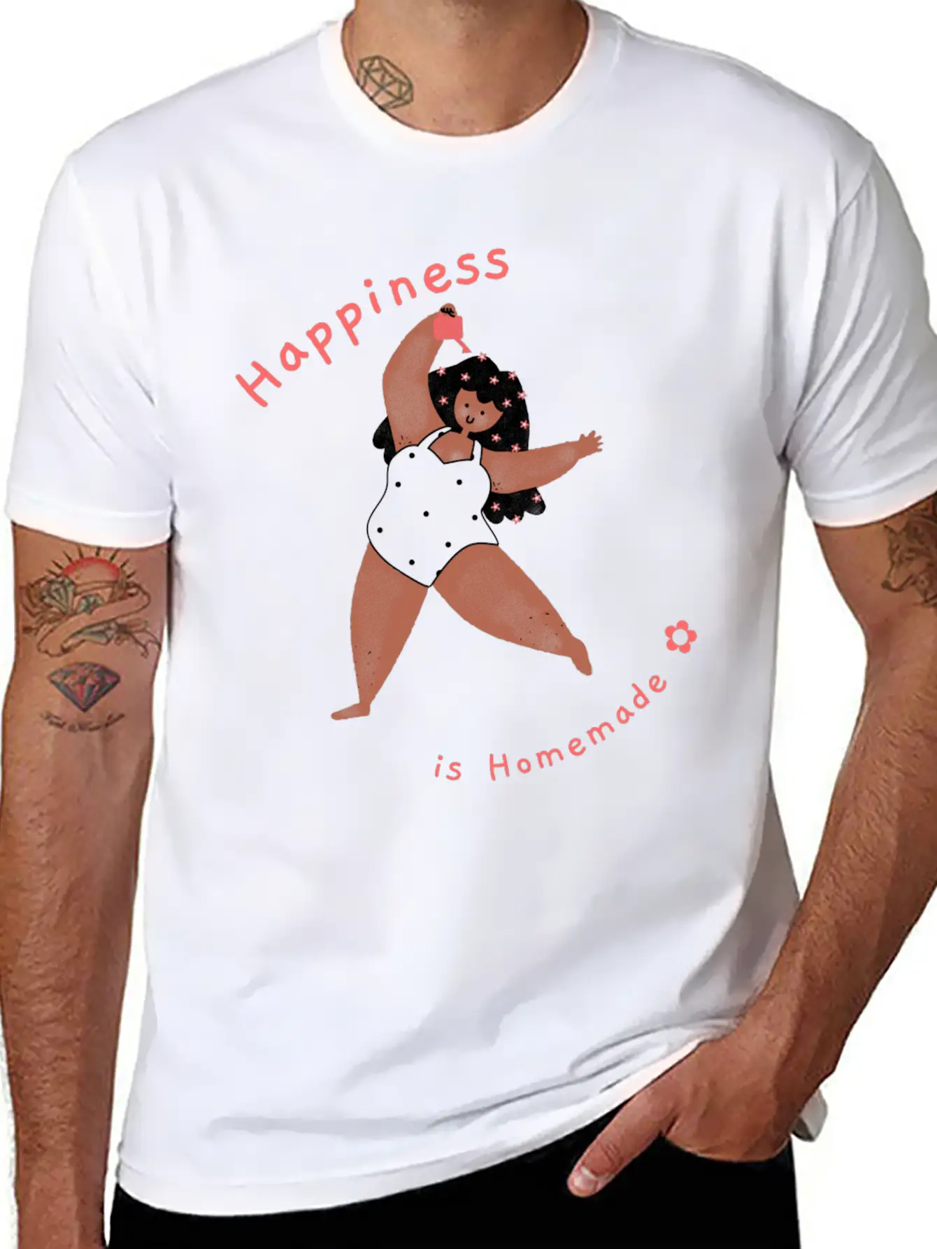 Happiness Is Homemade Basic Graphic T-Shirt – Daily Comfort In Soft Cotton