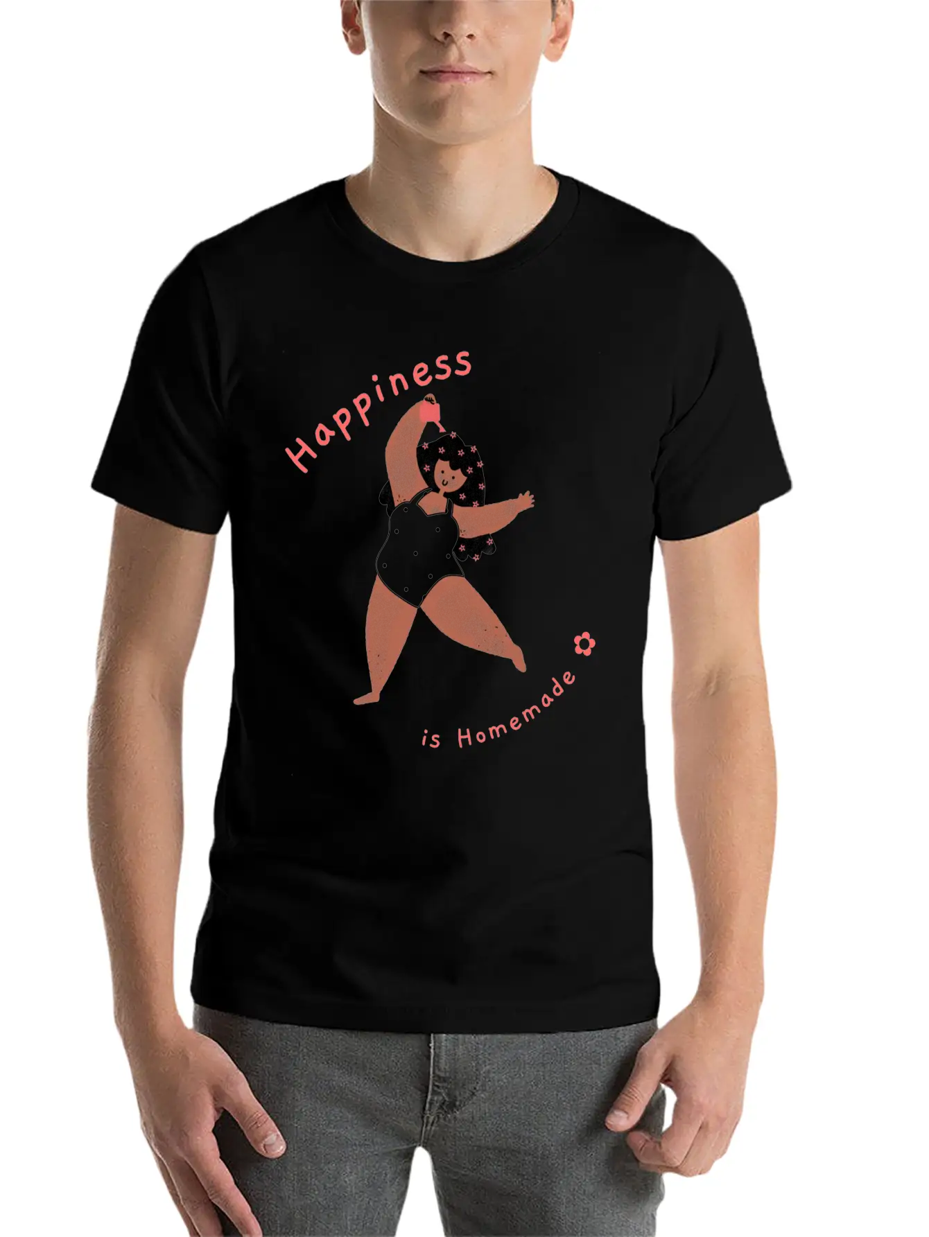 Happiness Is Homemade Basic Graphic T-Shirt – Daily Comfort In Soft Cotton