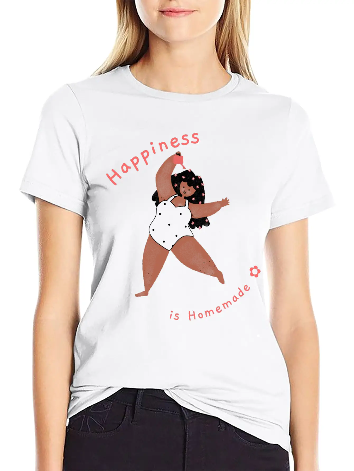 Happiness Is Homemade Basic Graphic T-Shirt – Daily Comfort In Soft Cotton