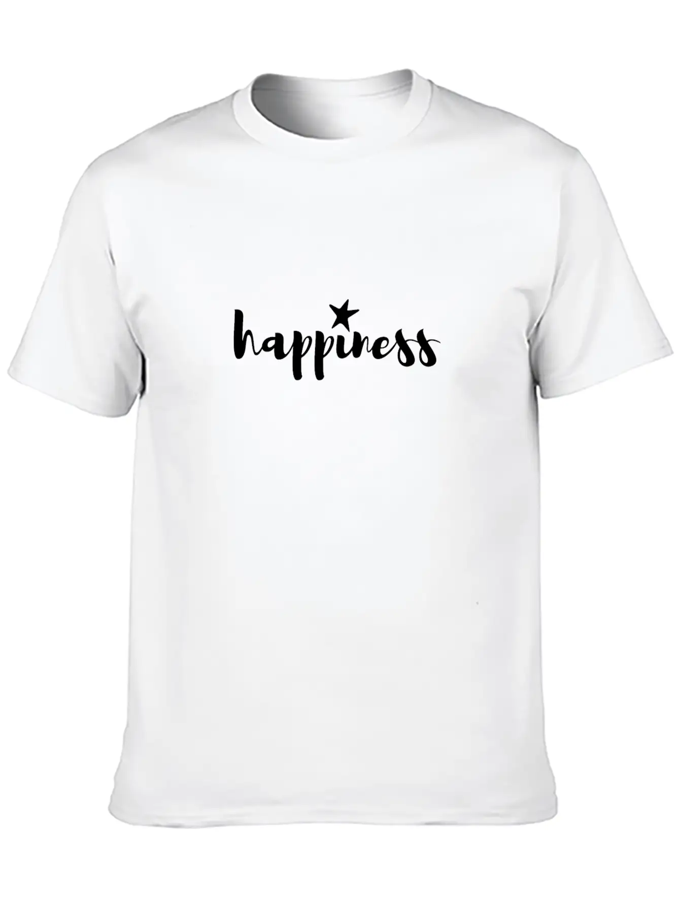 Happiness Star Word Shirt Unisex Short Sleeve Soft Cotton T-Shirt – Casual Everyday Wear
