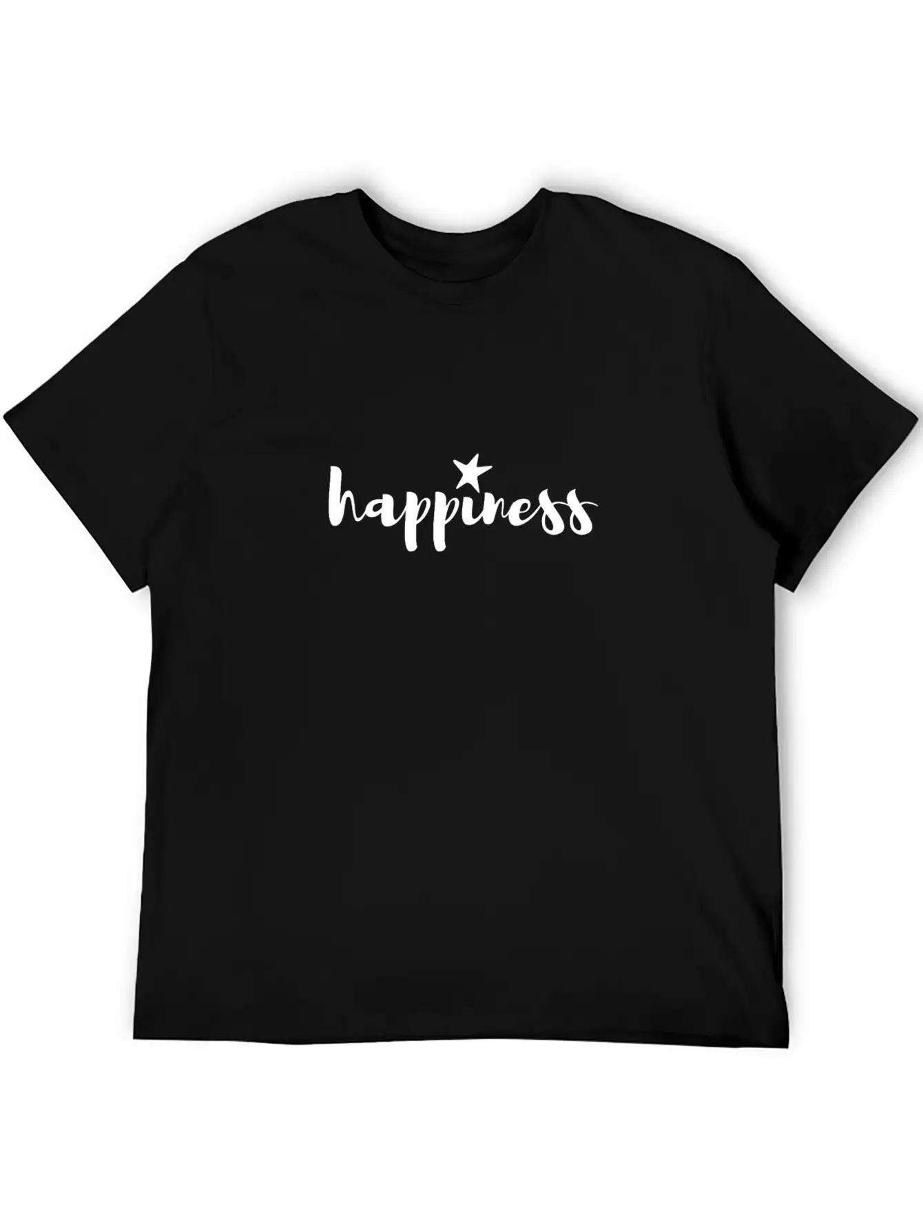 Happiness Star Word Shirt Unisex Short Sleeve Soft Cotton T-Shirt – Casual Everyday Wear