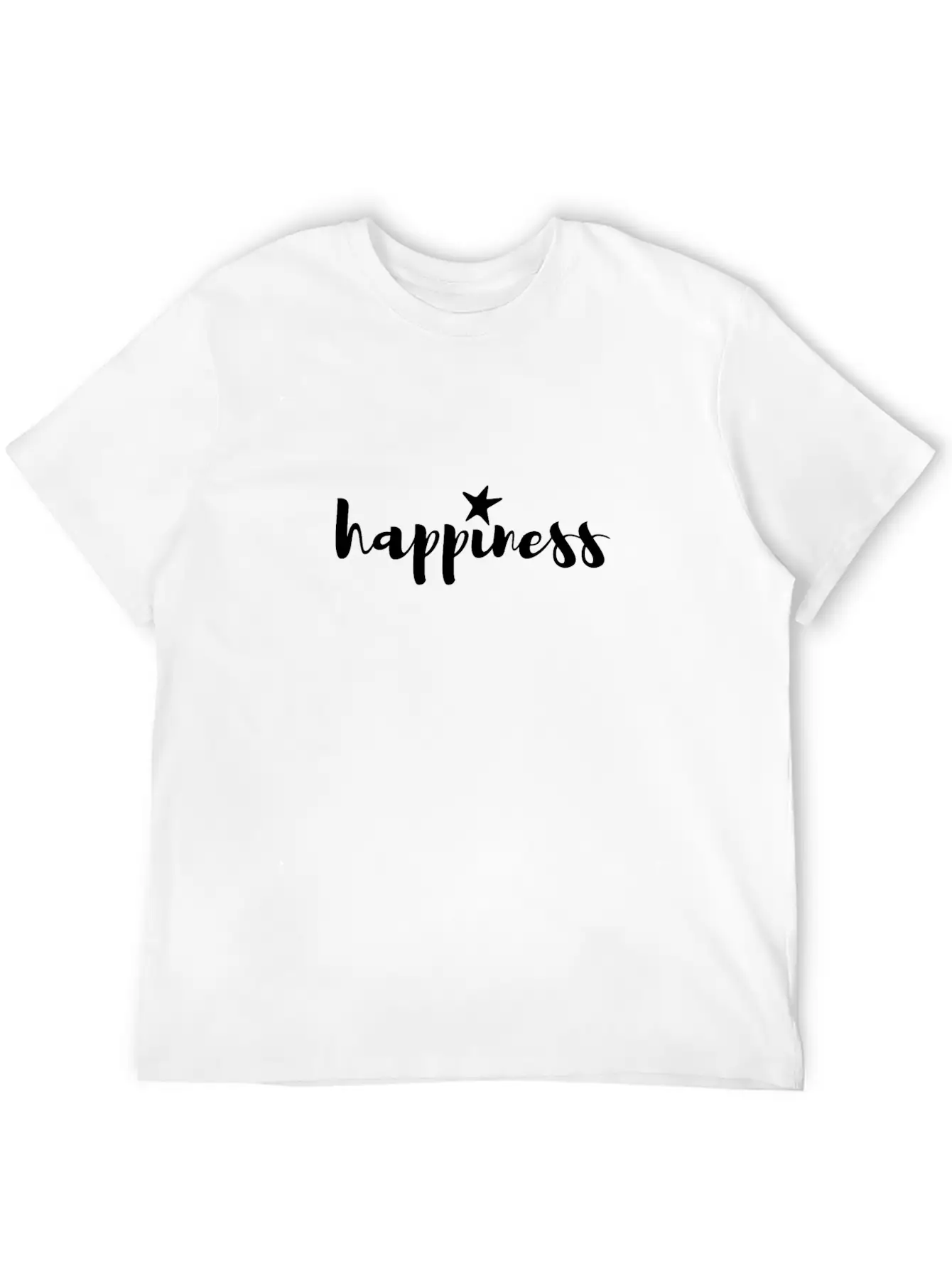 Happiness Star Word Shirt Unisex Short Sleeve Soft Cotton T-Shirt – Casual Everyday Wear