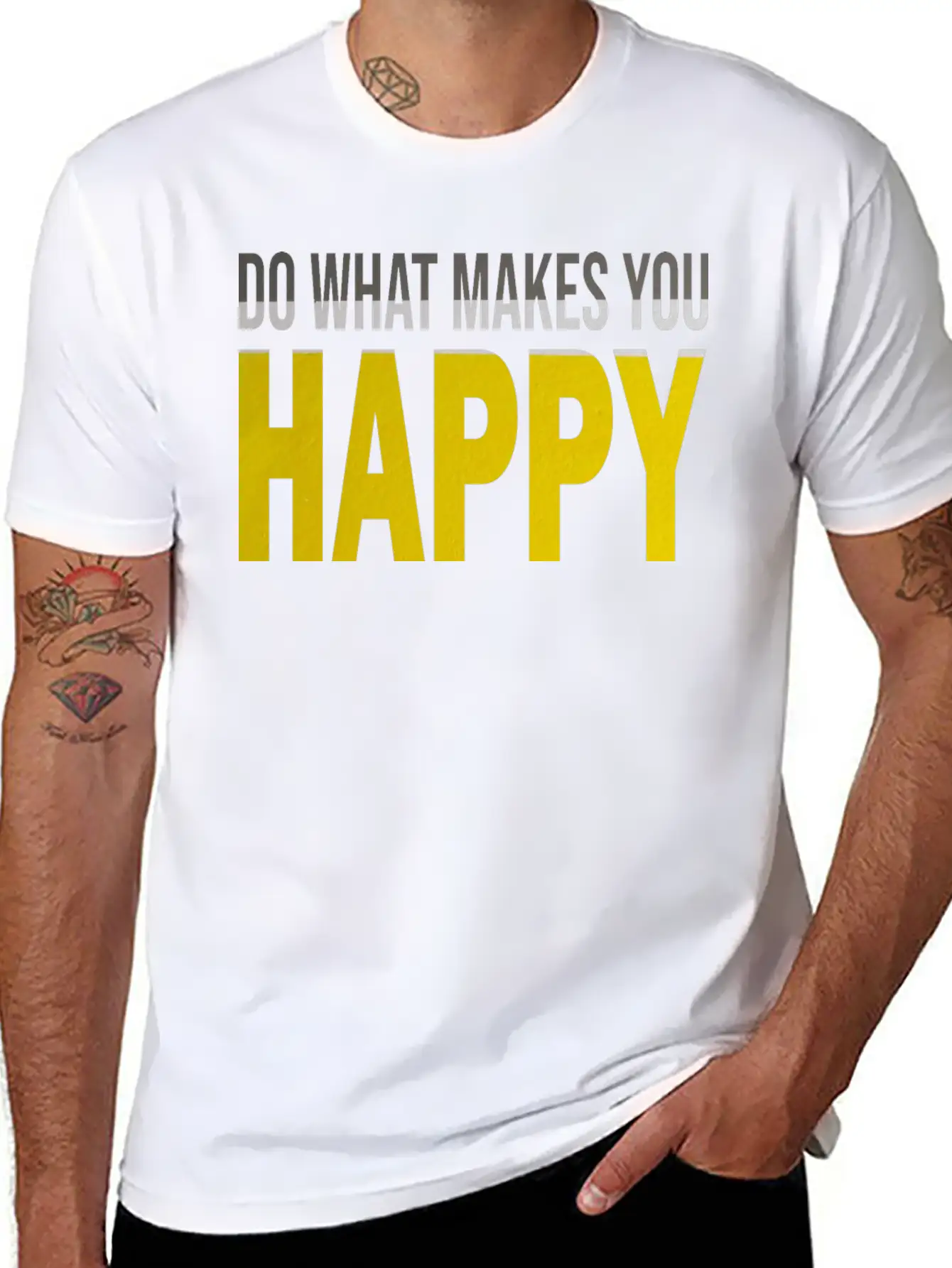 HAPPY Comfortable Minimalist Graphic Tee – Summer Style Essential