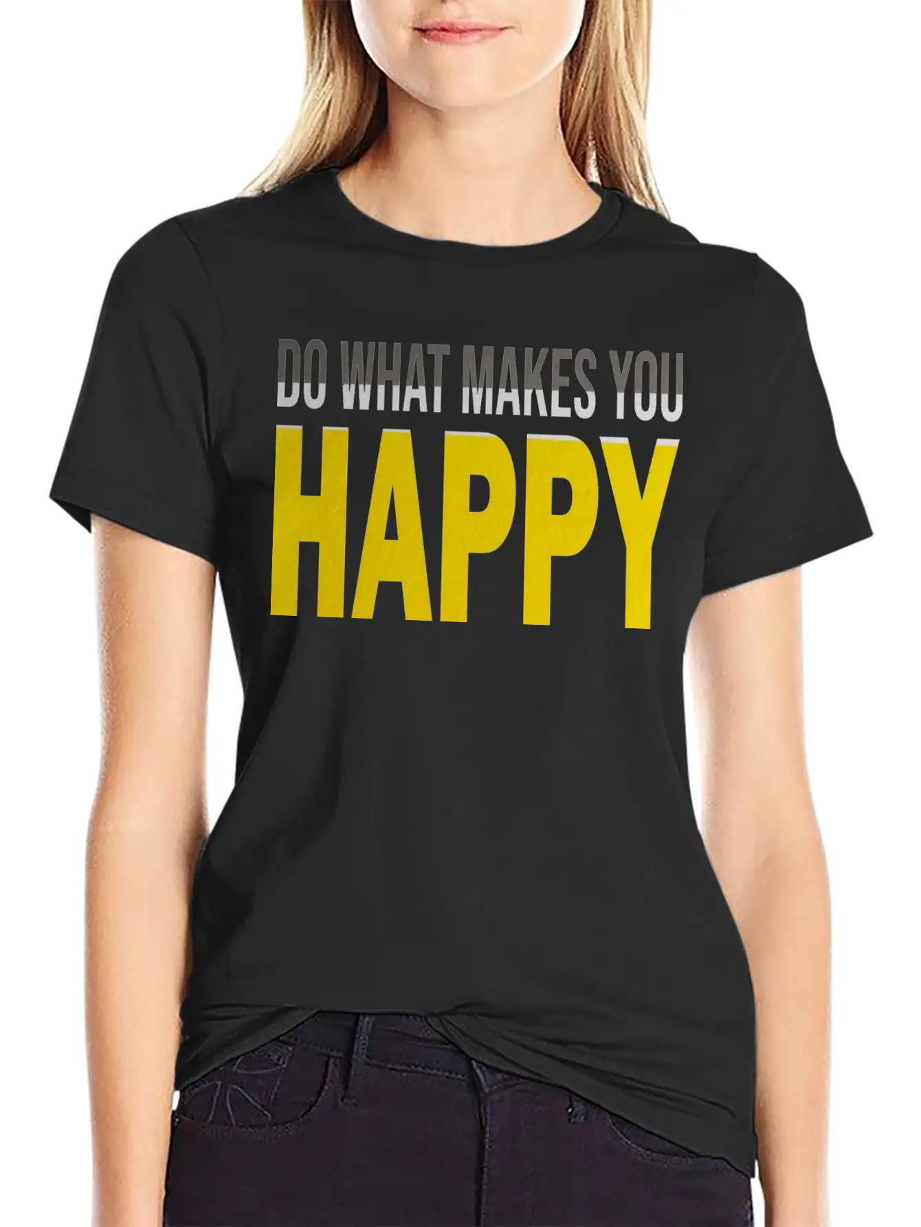 HAPPY Comfortable Minimalist Graphic Tee – Summer Style Essential