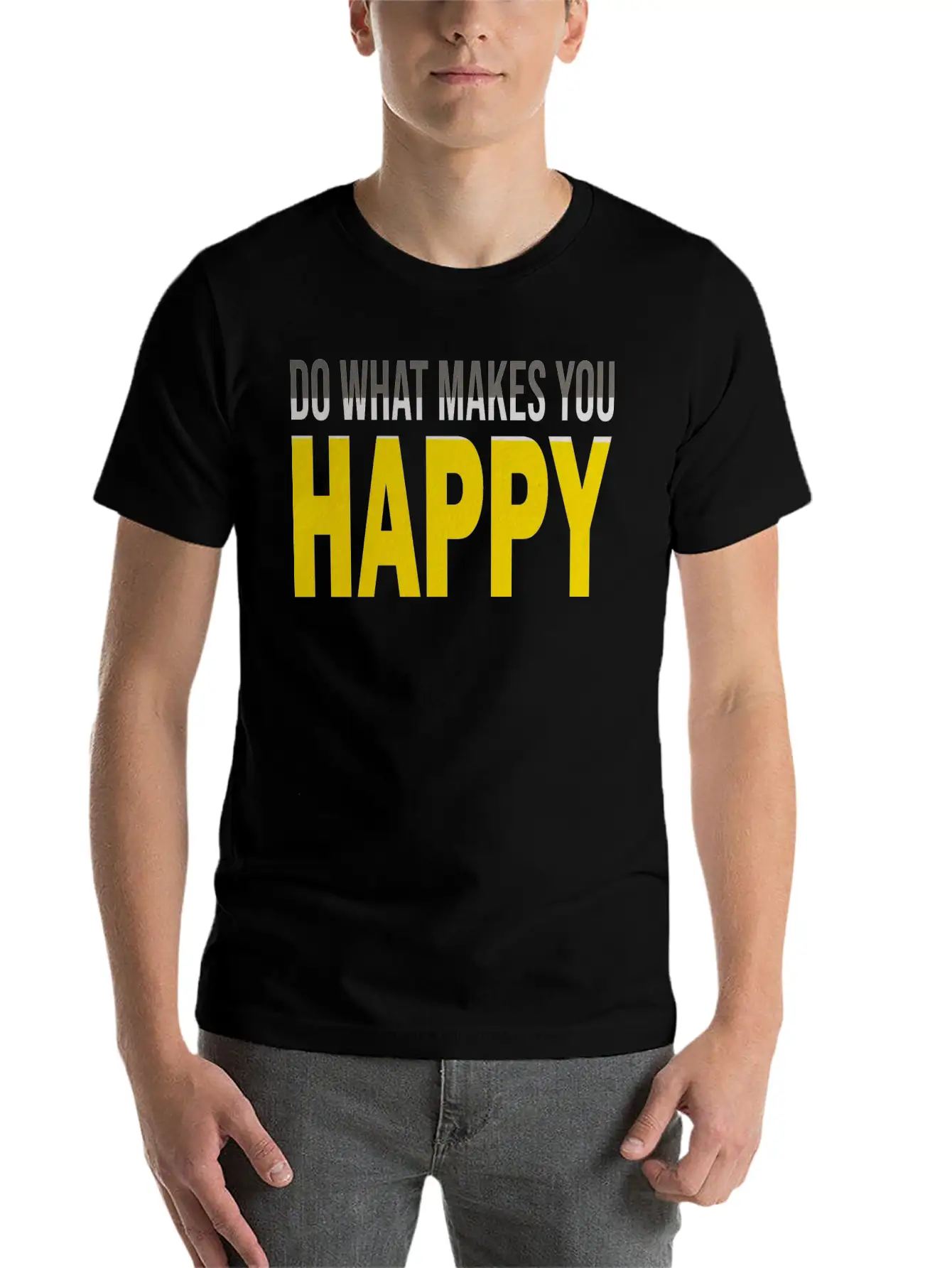 HAPPY Comfortable Minimalist Graphic Tee – Summer Style Essential