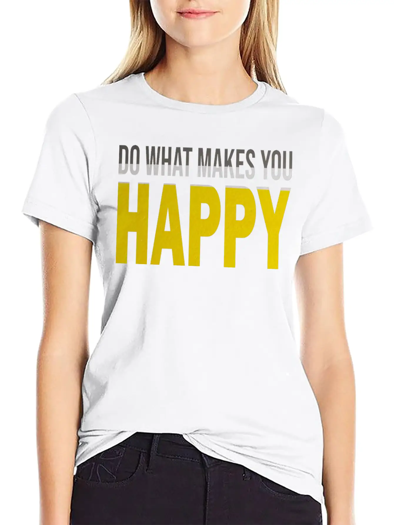 HAPPY Comfortable Minimalist Graphic Tee – Summer Style Essential