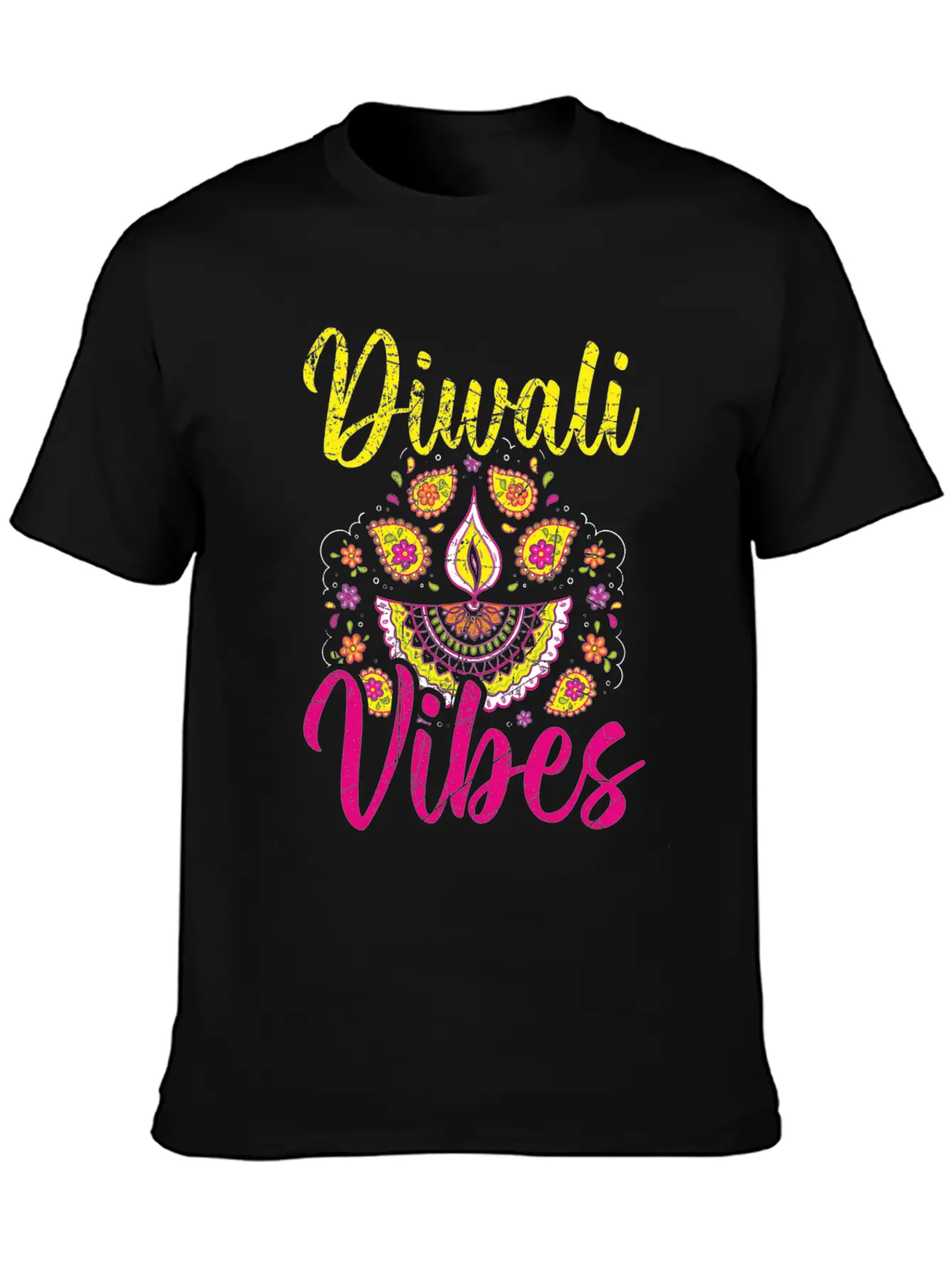 Happy Diwali Diwali Festival Indian Hindu Hinduism Unisex Short Sleeve Soft Cotton T-Shirt – Casual Everyday Wear