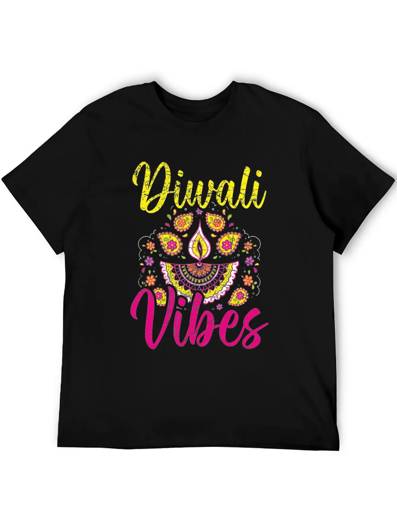 Happy Diwali Diwali Festival Indian Hindu Hinduism Unisex Short Sleeve Soft Cotton T-Shirt – Casual Everyday Wear