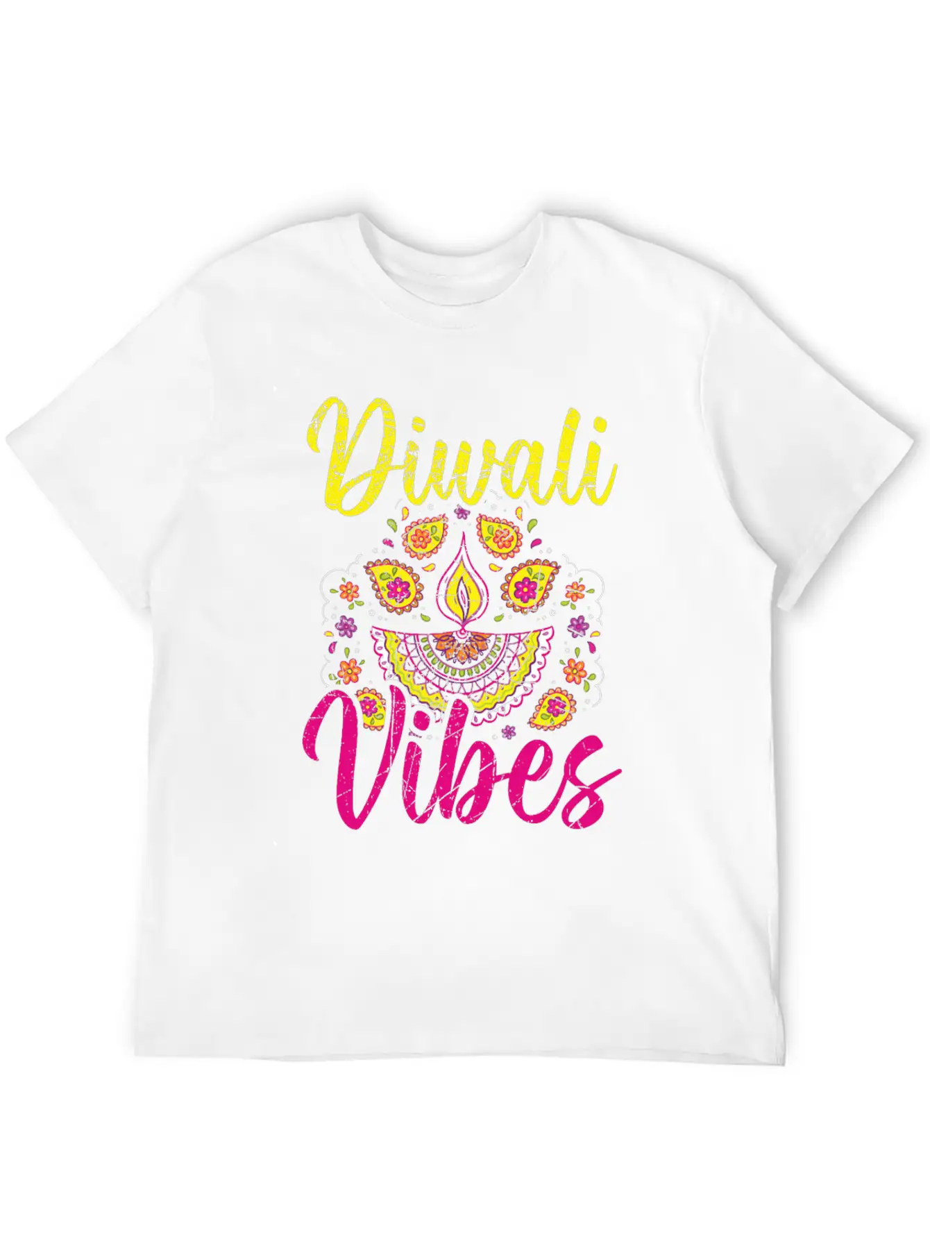 Happy Diwali Diwali Festival Indian Hindu Hinduism Unisex Short Sleeve Soft Cotton T-Shirt – Casual Everyday Wear