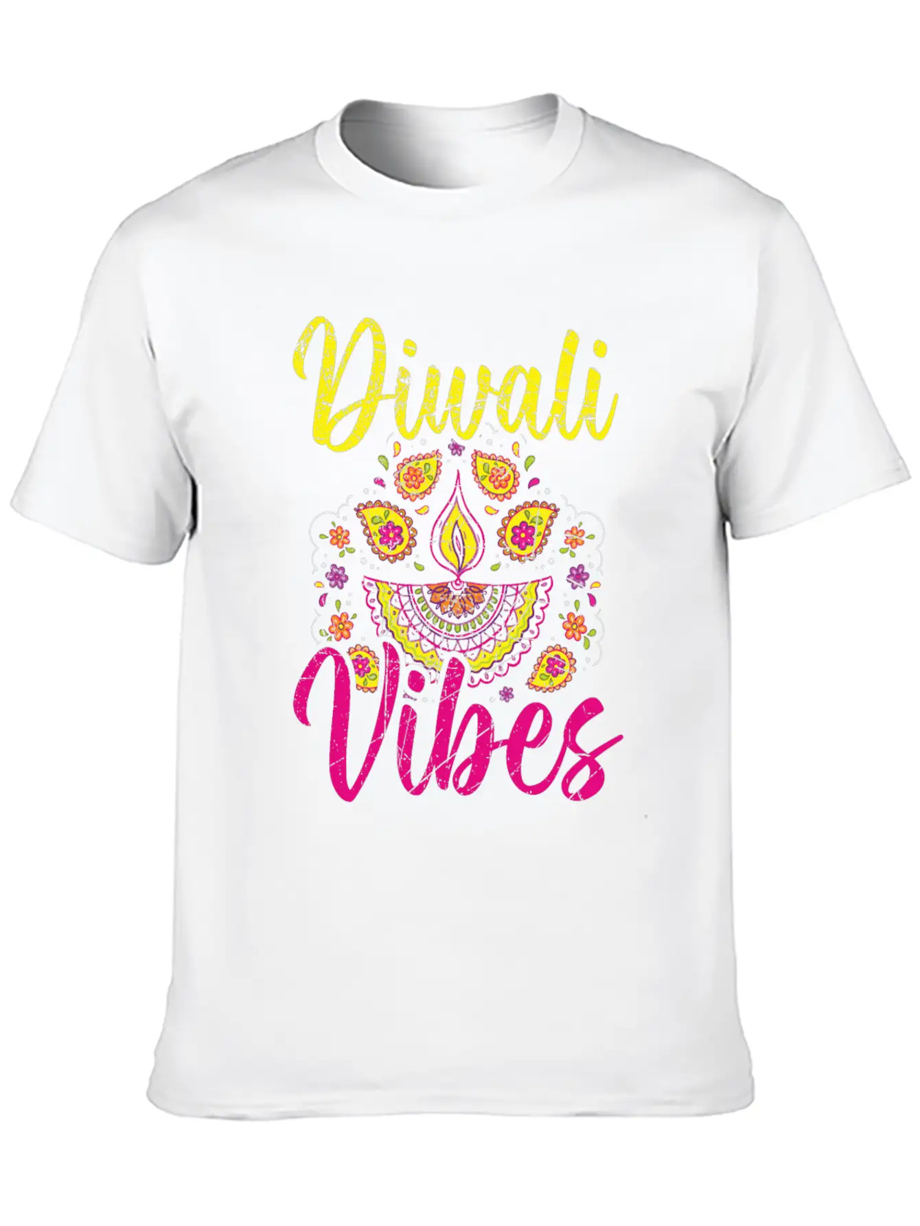 Happy Diwali Diwali Festival Indian Hindu Hinduism Unisex Short Sleeve Soft Cotton T-Shirt – Casual Everyday Wear