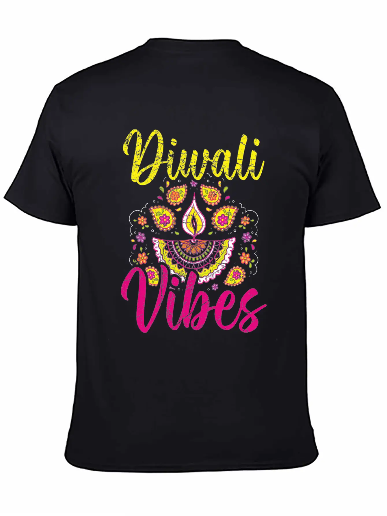 Happy Diwali Diwali Festival Indian Hindu Hinduism Unisex Short Sleeve Soft Cotton T-Shirt – Casual Everyday Wear