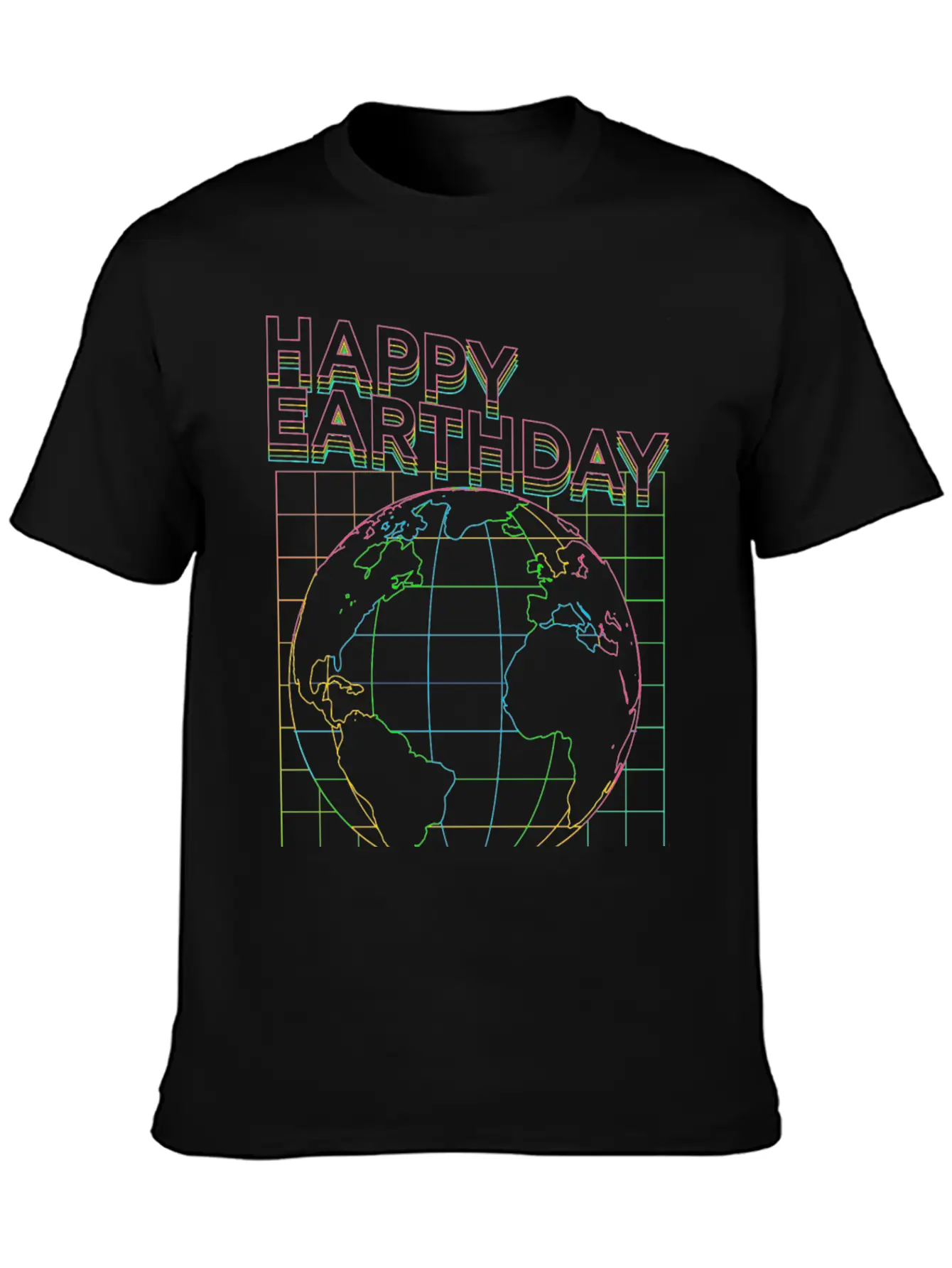 Happy Earth Day90s Neon Glow Style Stylish Everyday T-Shirt – Unisex Basic Cotton Tee