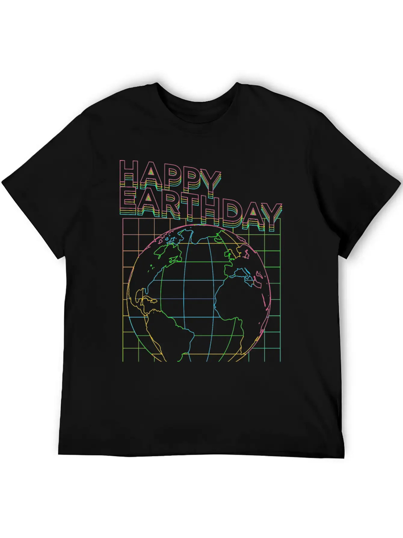 Happy Earth Day90s Neon Glow Style Stylish Everyday T-Shirt – Unisex Basic Cotton Tee