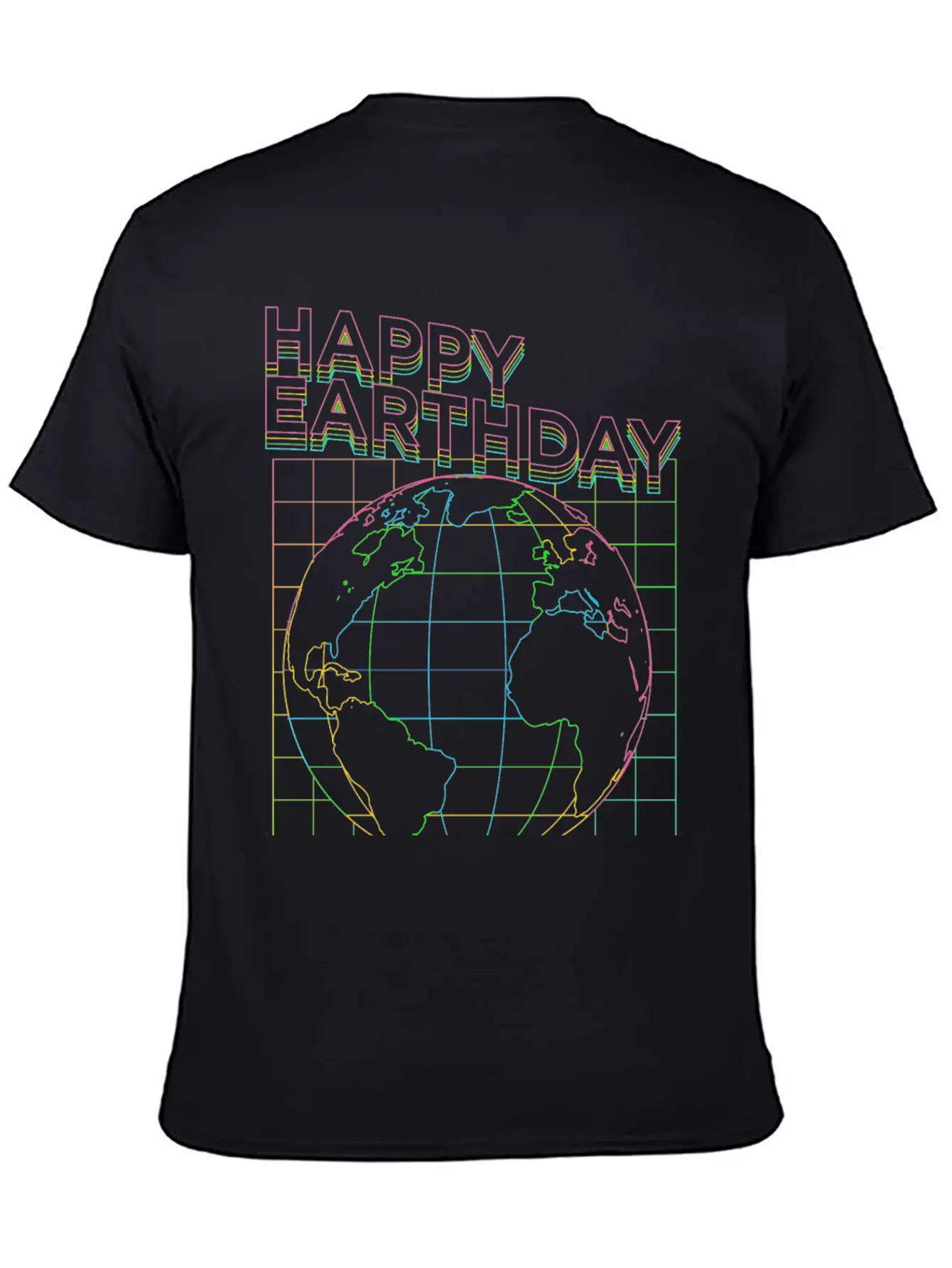 Happy Earth Day90s Neon Glow Style Stylish Everyday T-Shirt – Unisex Basic Cotton Tee