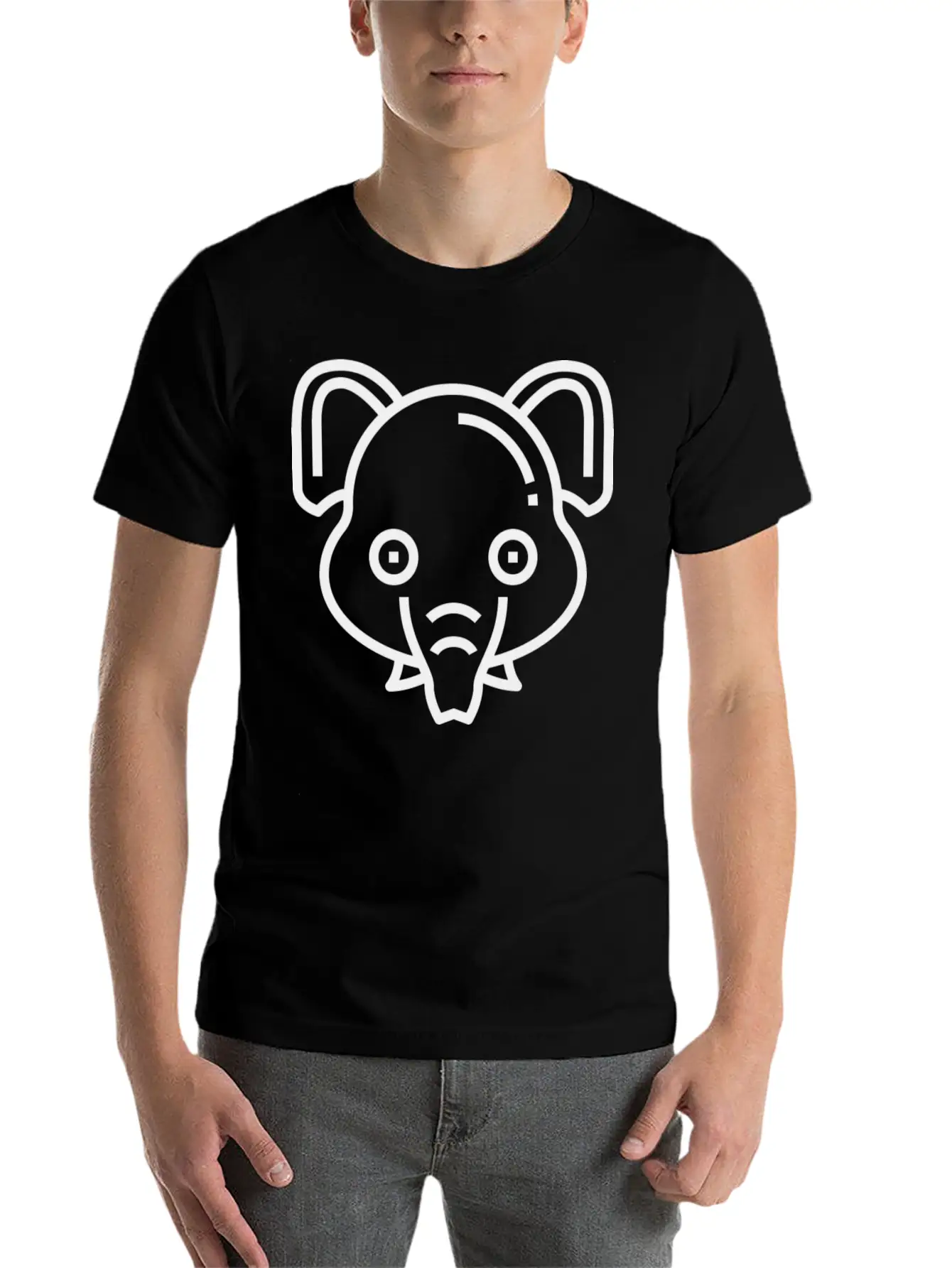 Happy Elephant Comfortable Minimalist Graphic Tee – Summer Style Essential