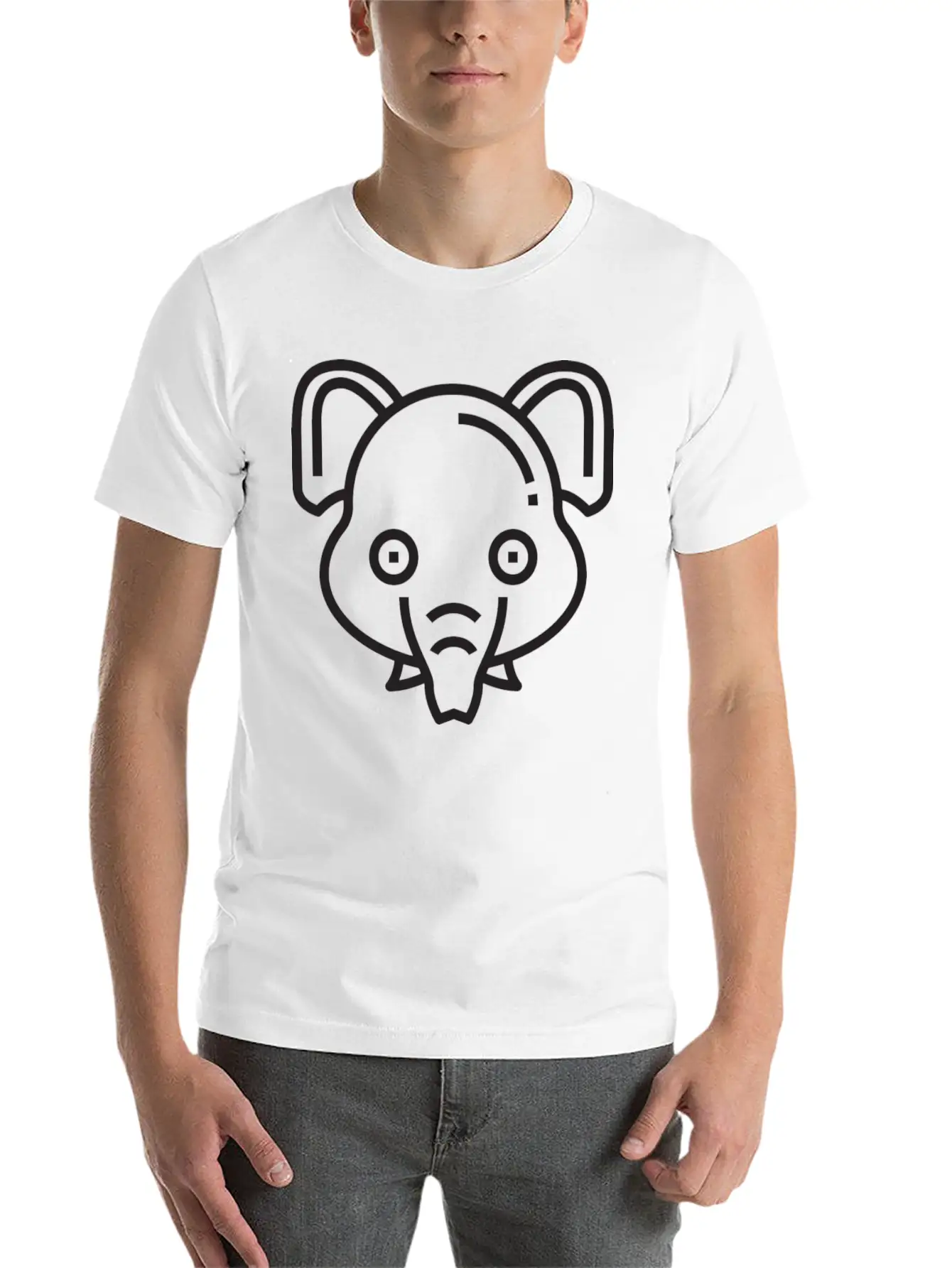 Happy Elephant Comfortable Minimalist Graphic Tee – Summer Style Essential