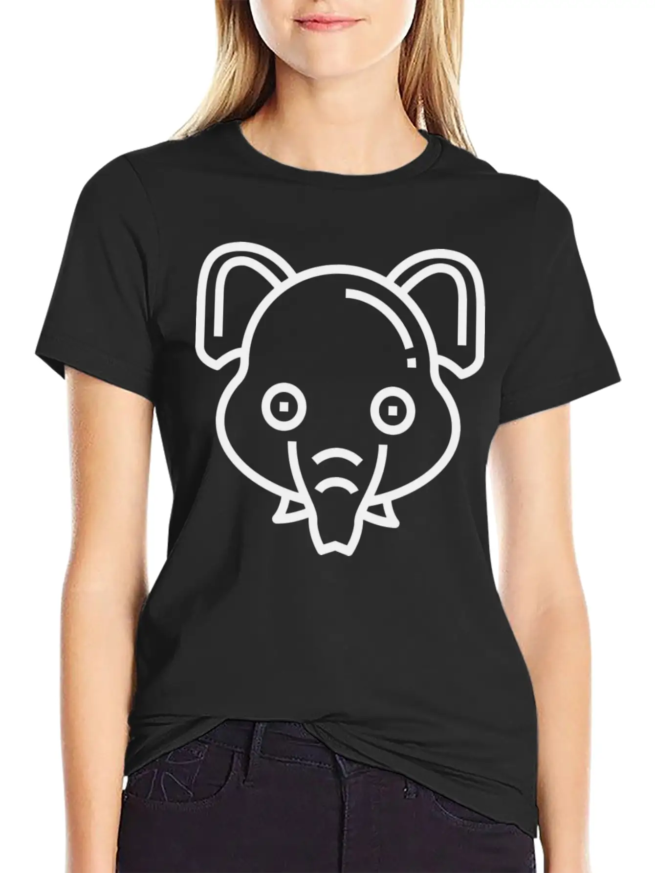 Happy Elephant Comfortable Minimalist Graphic Tee – Summer Style Essential