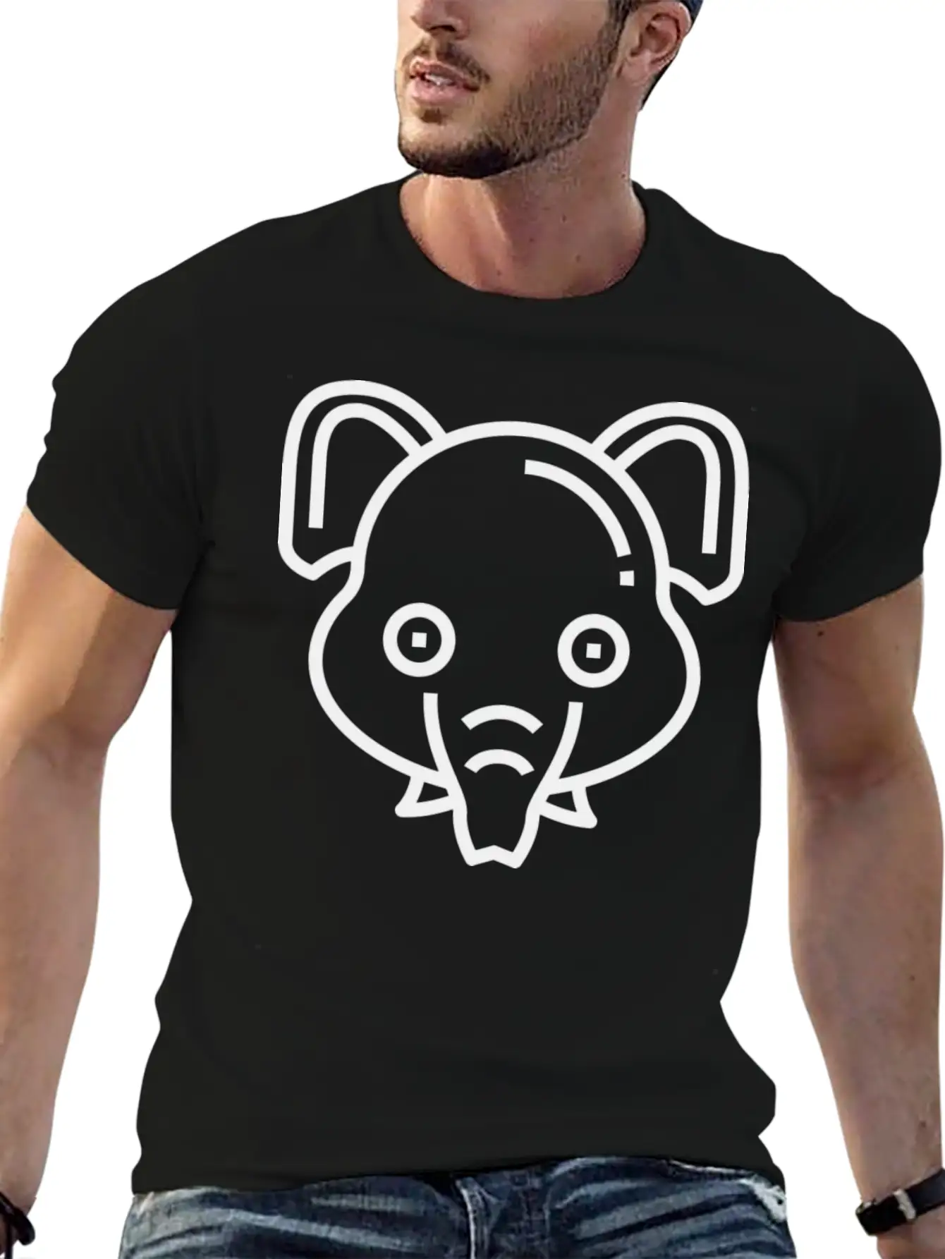 Happy Elephant Comfortable Minimalist Graphic Tee – Summer Style Essential