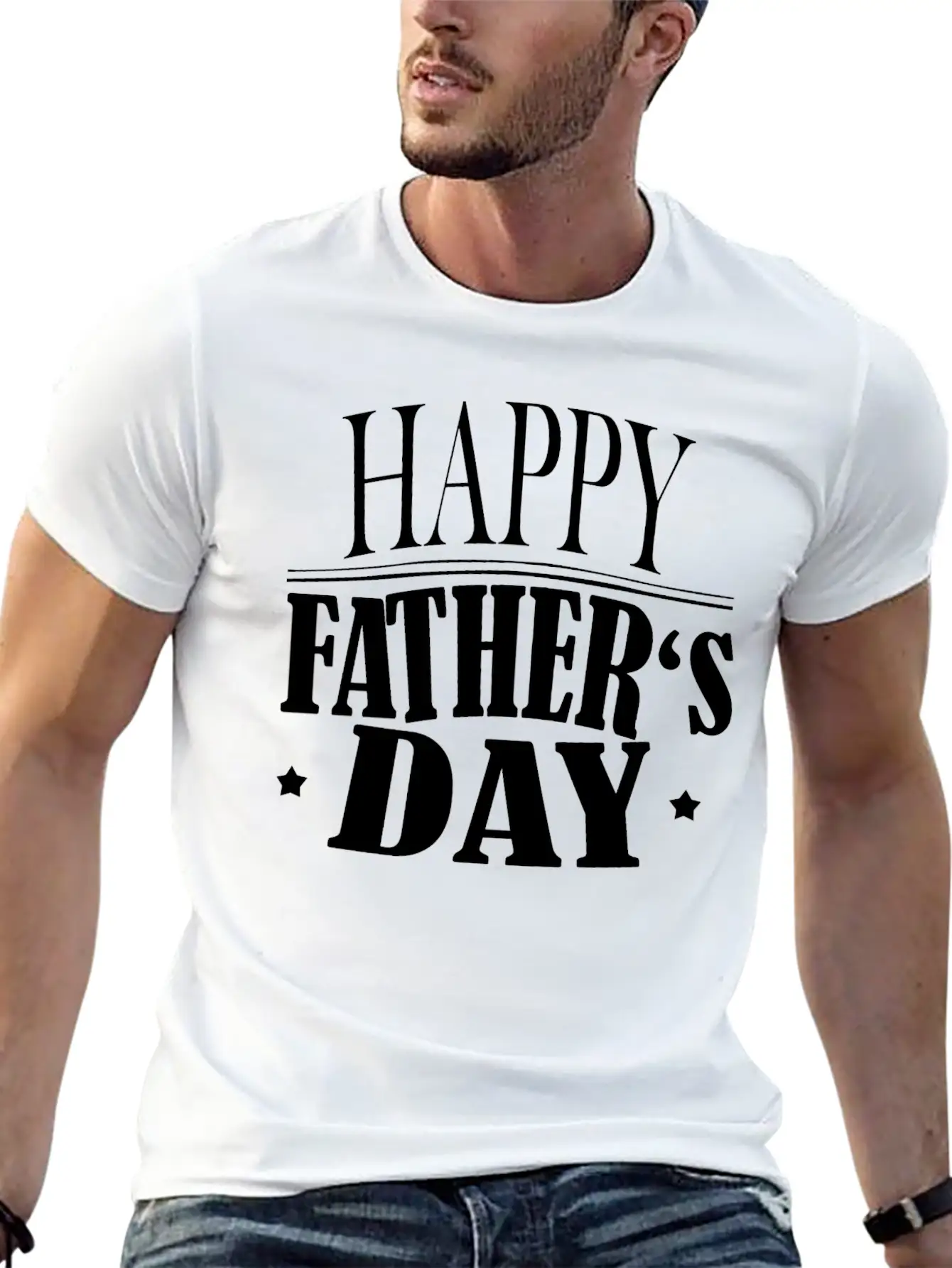 Happy Father Day Greeting Essential Unisex Summer Tee – Soft Cotton Casual Fit