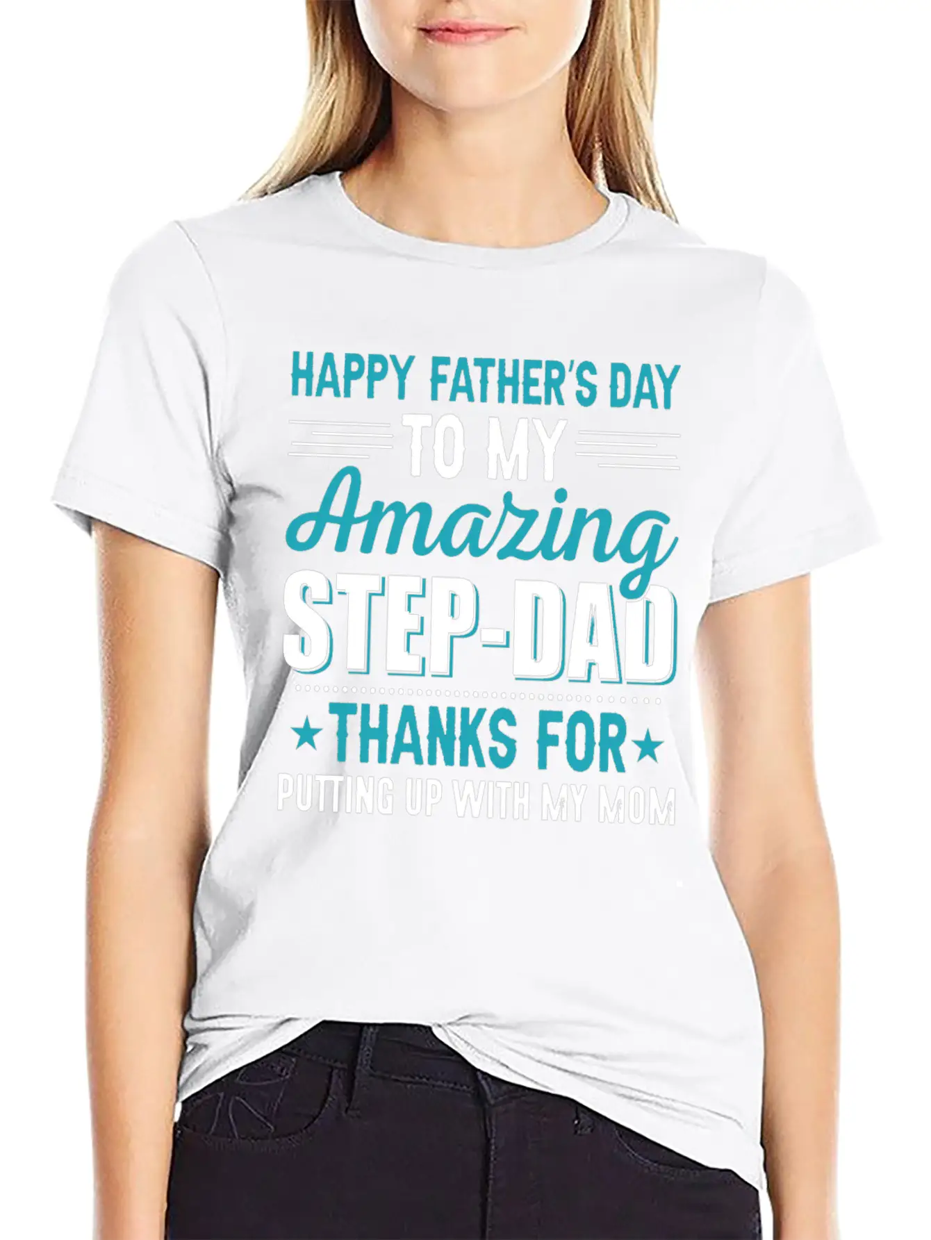 Happy Fathers Day Amazing Step Dad T-shirt Stylish Everyday T-Shirt – Unisex Basic Cotton Tee