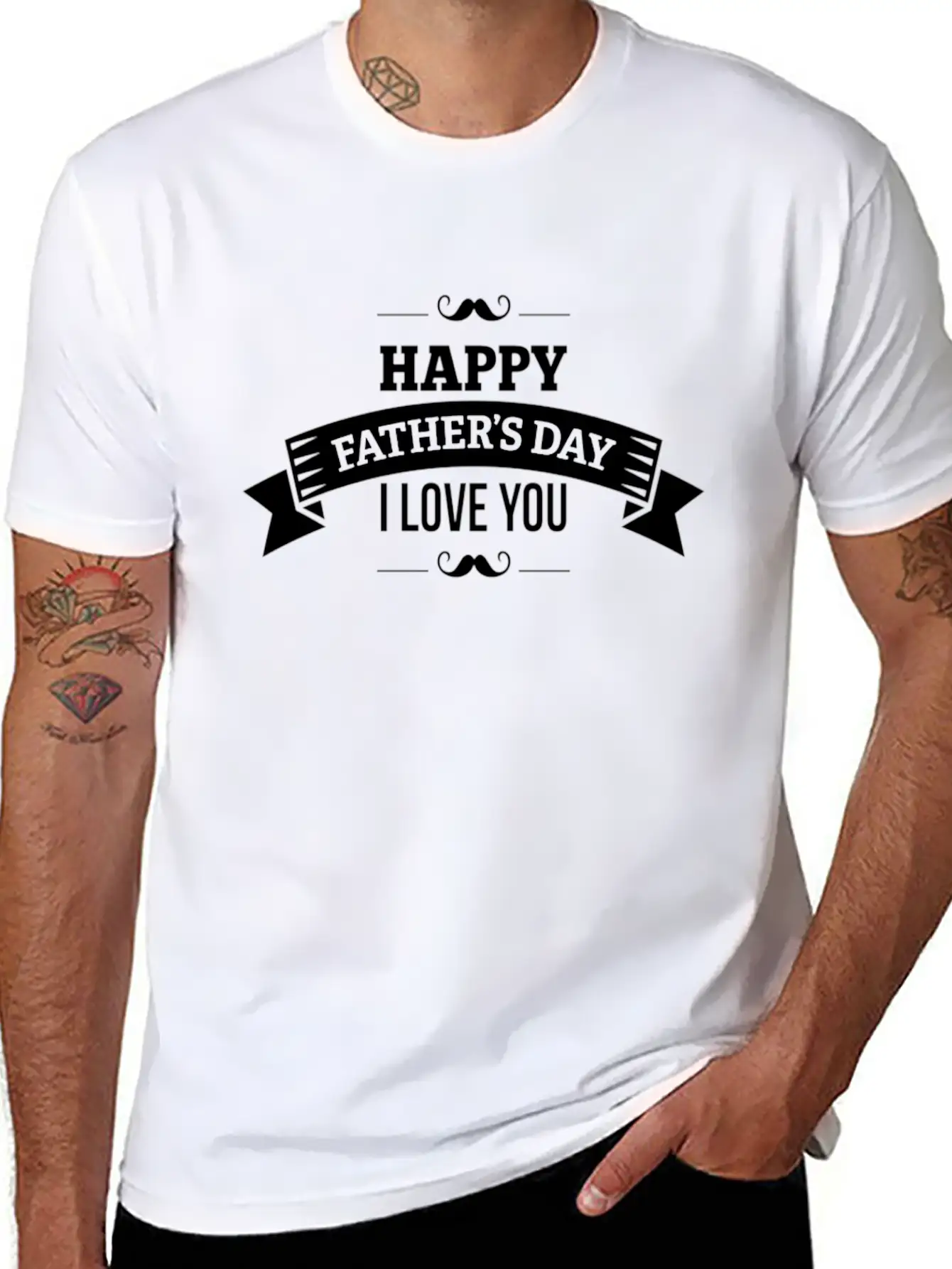 Happy Fathers Day I Love You Stylish Everyday T-Shirt – Unisex Basic Cotton Tee