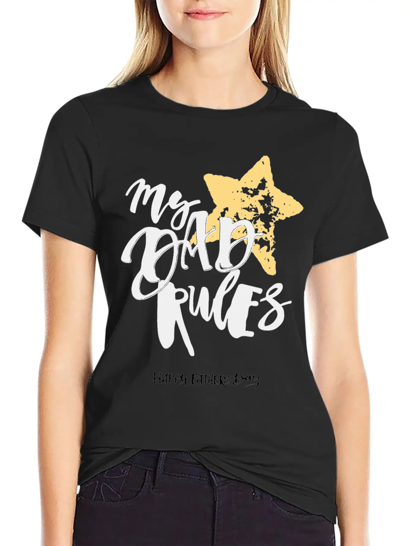 Happy Father's Day ( My Dad Rules ) Timeless Short Sleeve Tee – Comfy And Minimalist Design