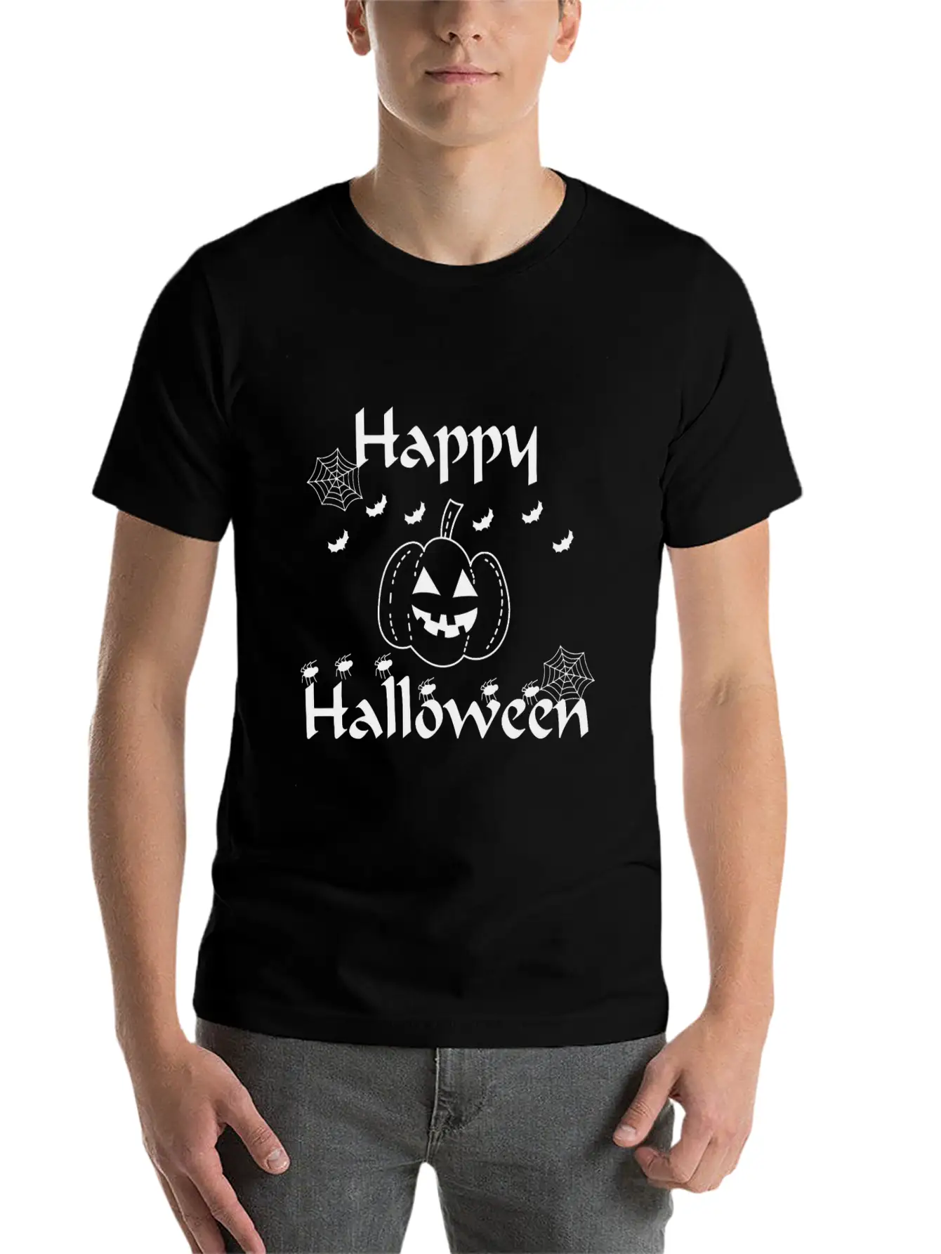Happy Halloween Essential Unisex Summer Tee – Soft Cotton Casual Fit