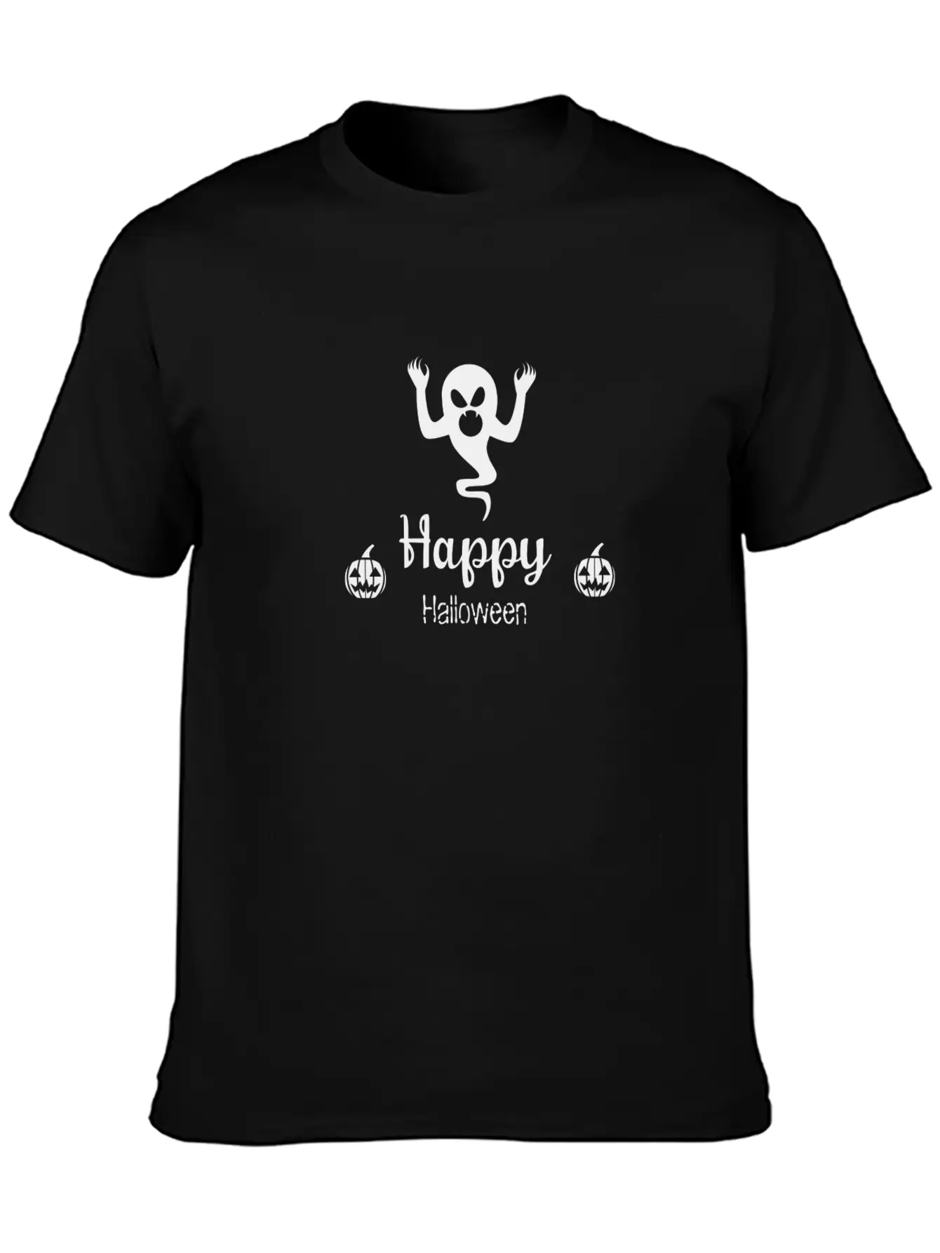 Happy Halloween Ghost Funny Nightmare Unisex Short Sleeve Soft Cotton T-Shirt – Casual Everyday Wear