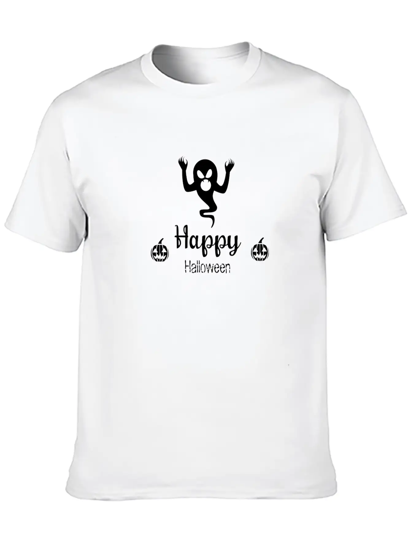 Happy Halloween Ghost Funny Nightmare Unisex Short Sleeve Soft Cotton T-Shirt – Casual Everyday Wear