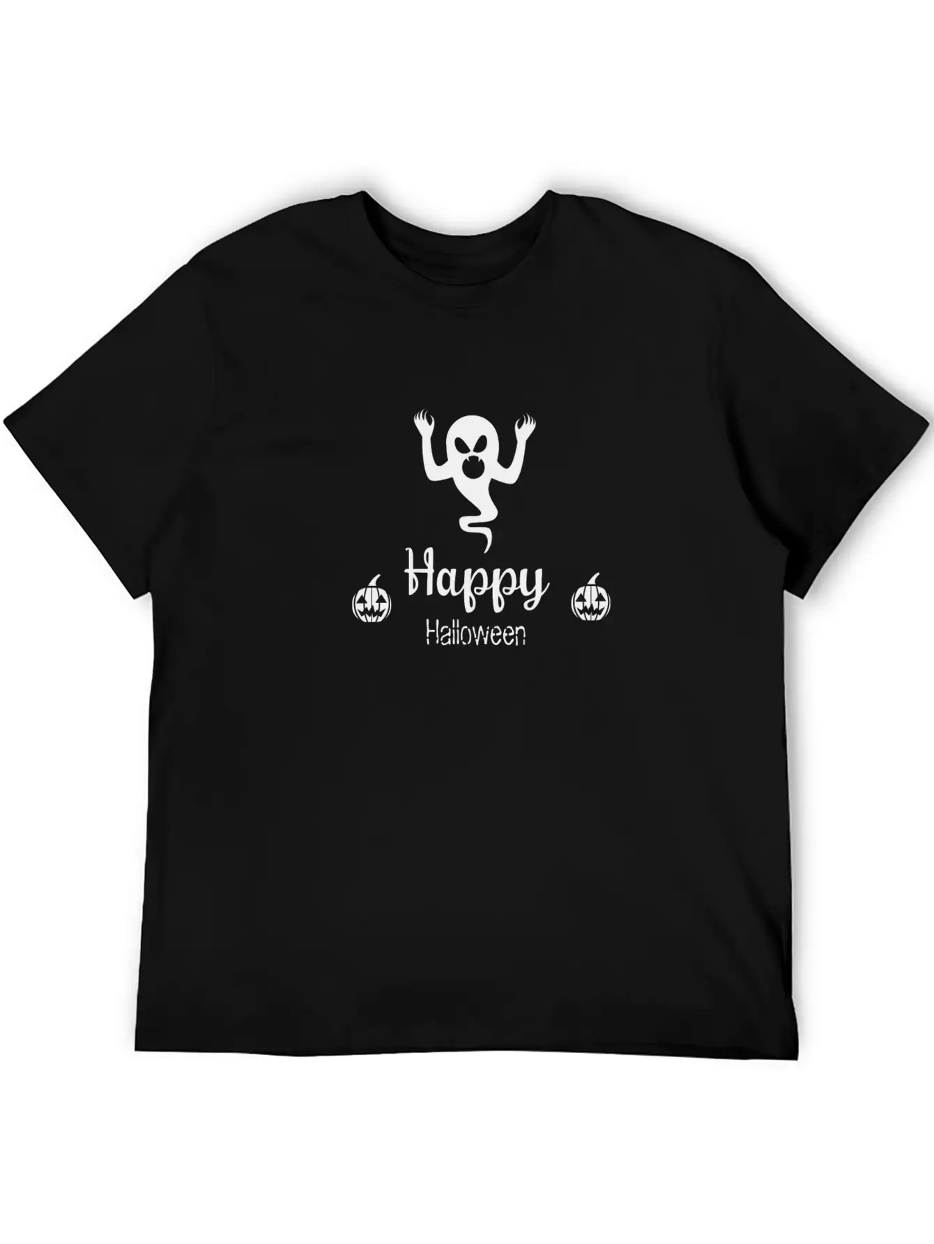 Happy Halloween Ghost Funny Nightmare Unisex Short Sleeve Soft Cotton T-Shirt – Casual Everyday Wear