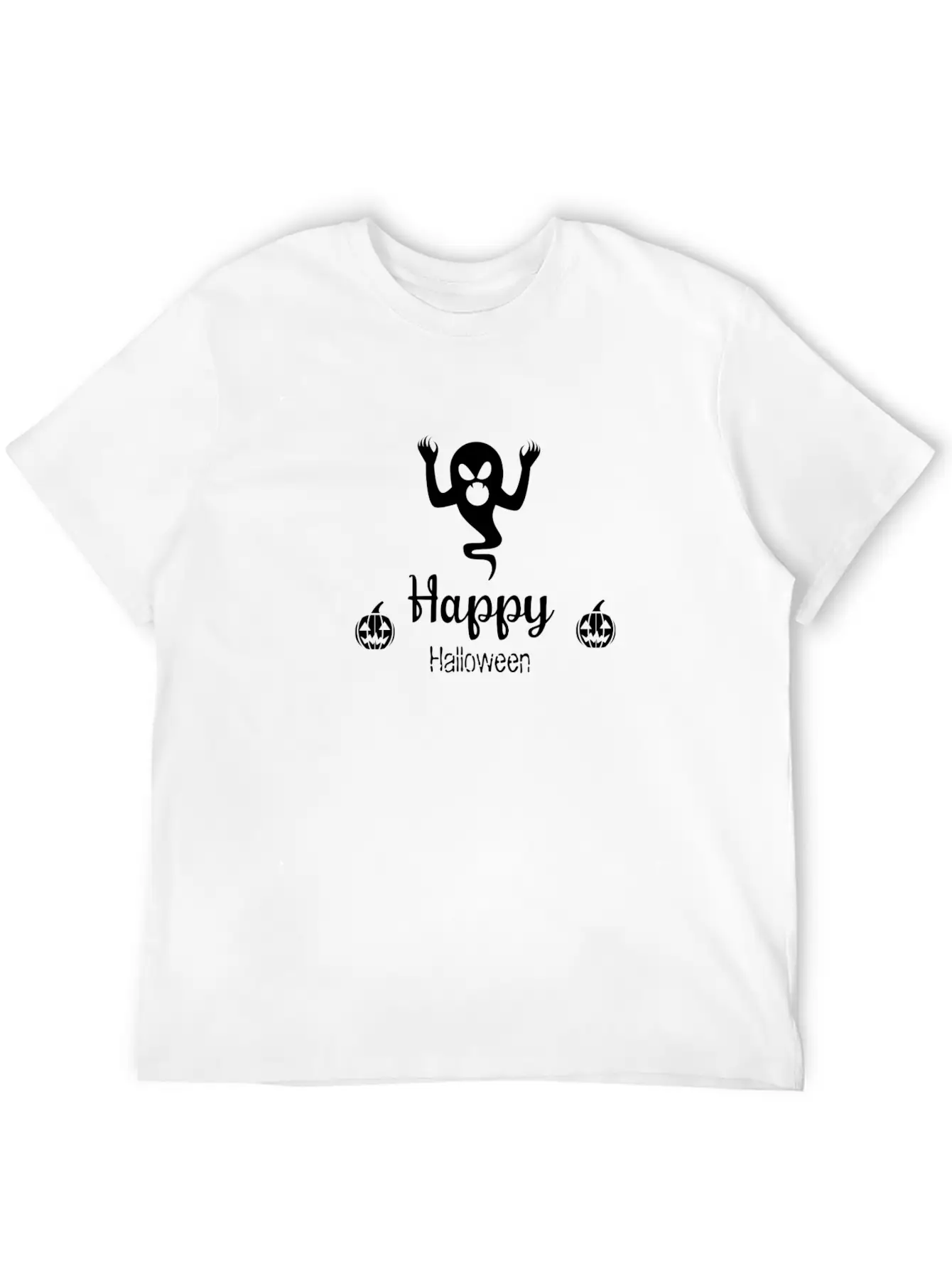 Happy Halloween Ghost Funny Nightmare Unisex Short Sleeve Soft Cotton T-Shirt – Casual Everyday Wear