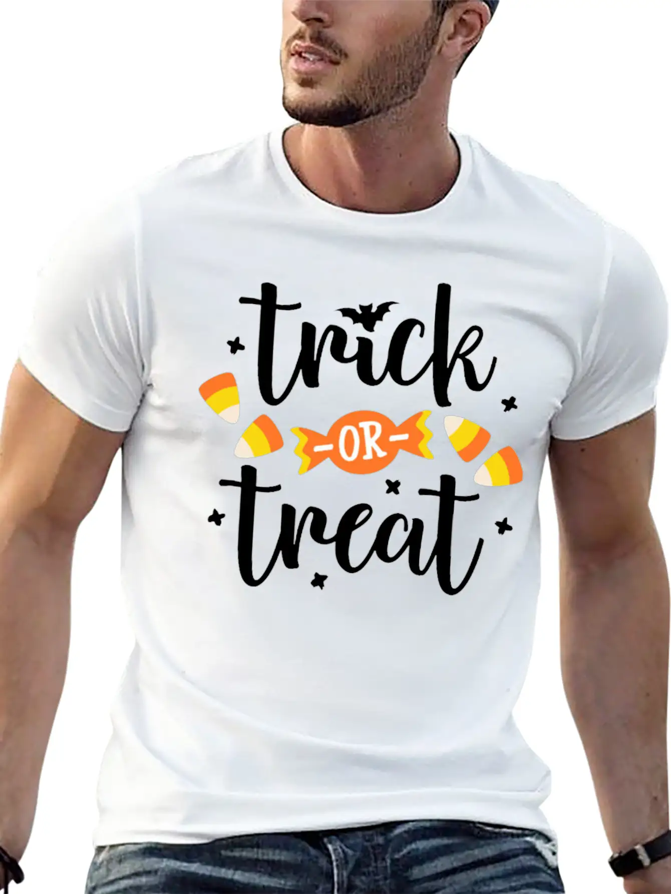 Happy Halloween Trick Or Treat Happy Halloween Unisex Short Sleeve Soft Cotton T-Shirt – Casual Everyday Wear