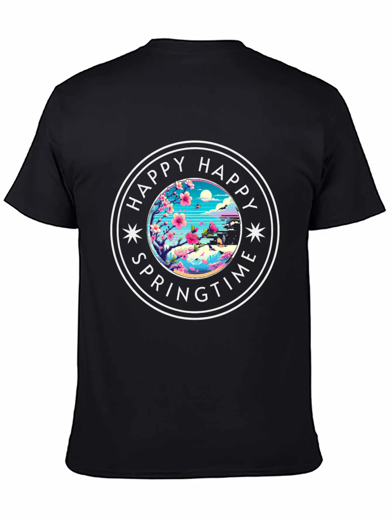 Happy Happy Springtime Unisex Short Sleeve Soft Cotton T-Shirt – Casual Everyday Wear