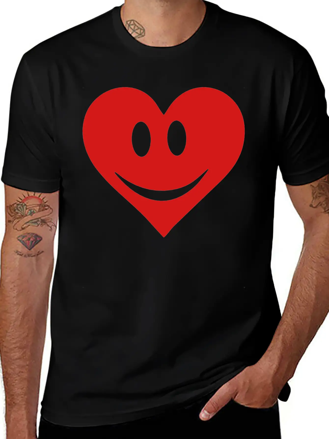 Happy Heart Basic Graphic T-Shirt – Daily Comfort In Soft Cotton