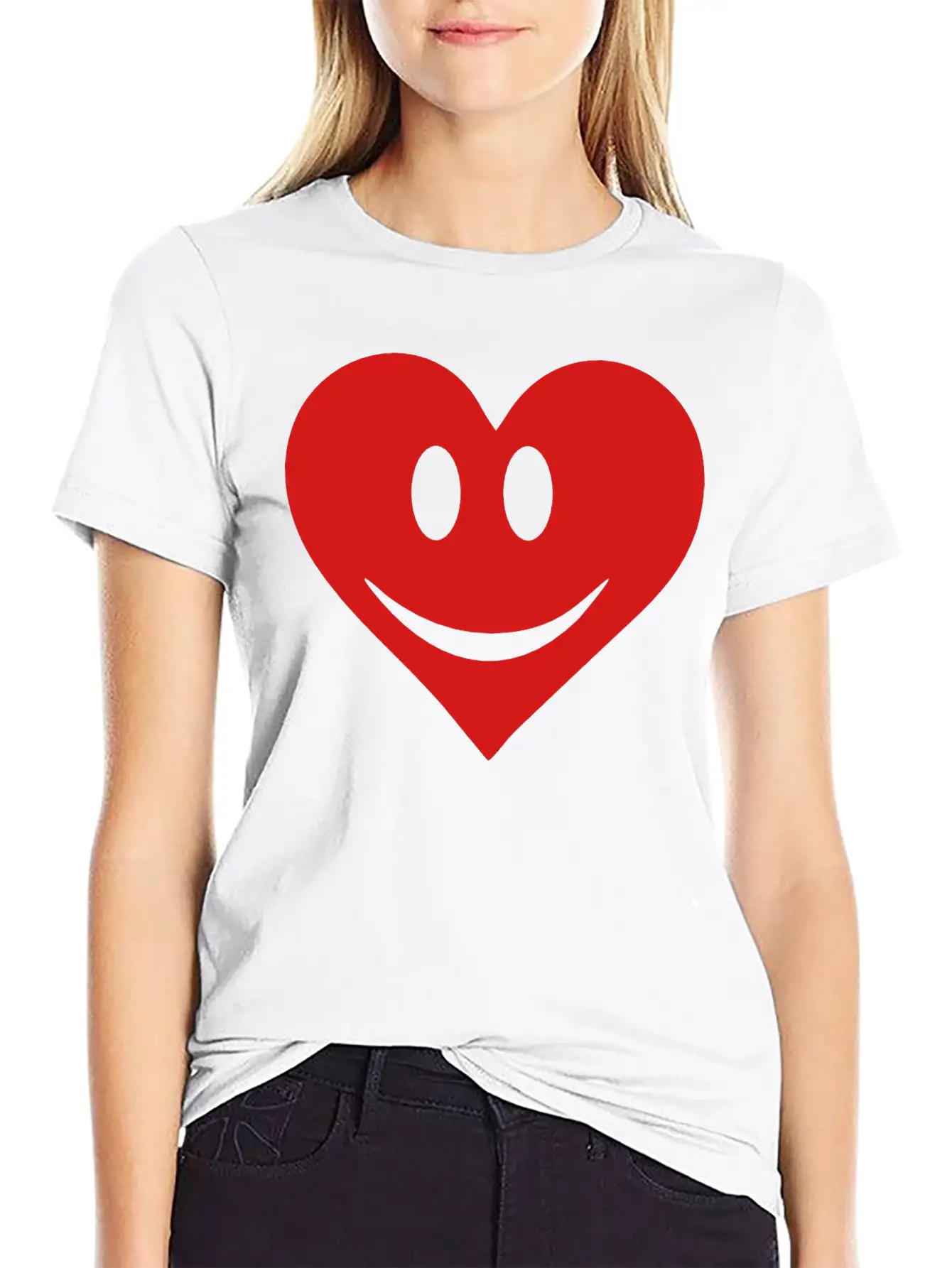 Happy Heart Basic Graphic T-Shirt – Daily Comfort In Soft Cotton