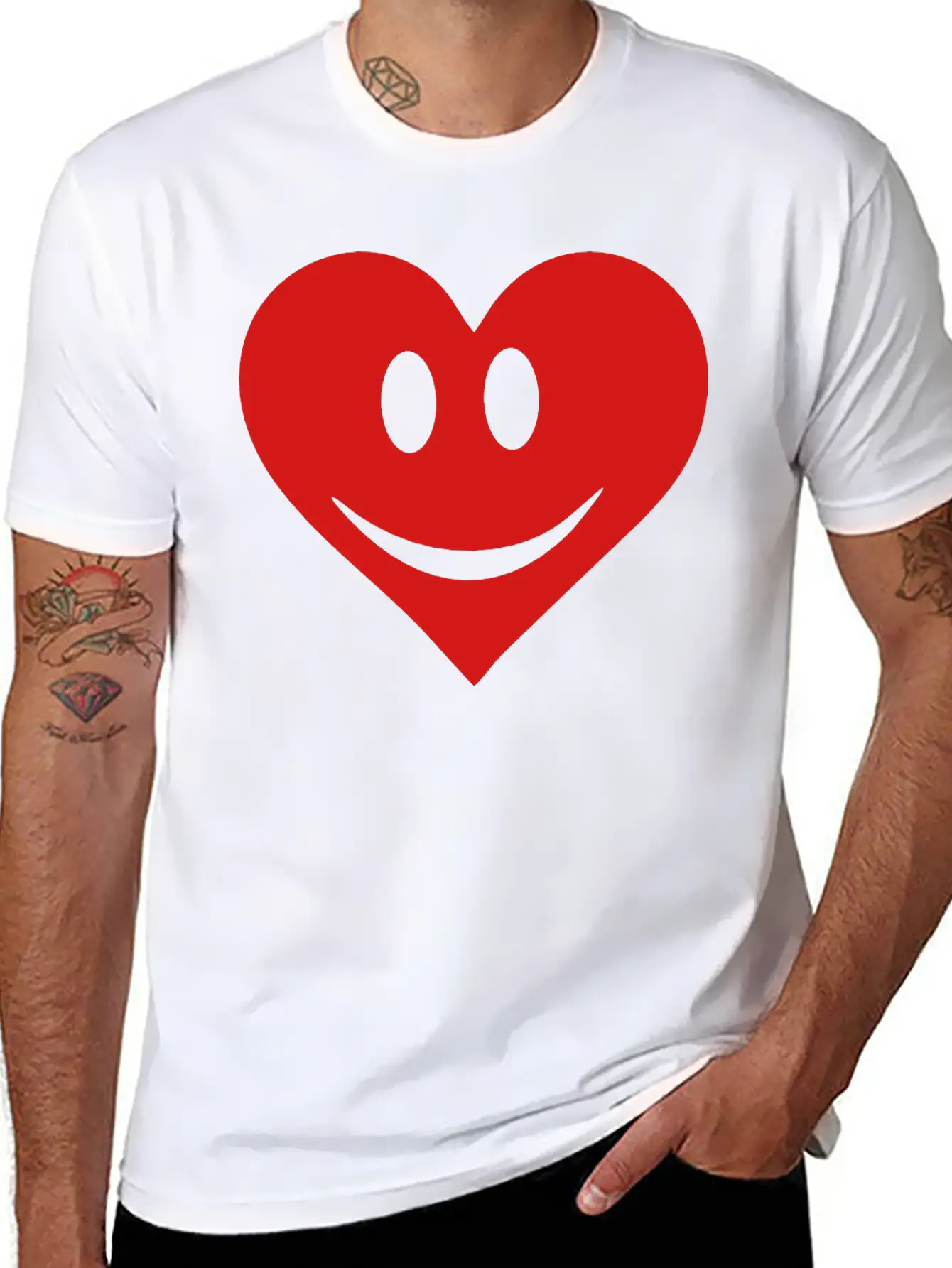 Happy Heart Basic Graphic T-Shirt – Daily Comfort In Soft Cotton