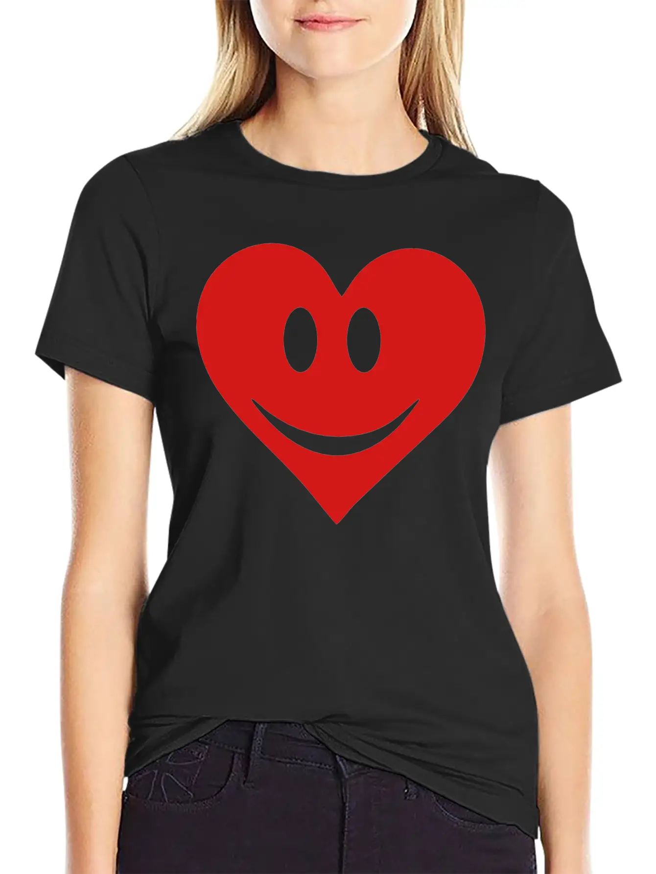 Happy Heart Basic Graphic T-Shirt – Daily Comfort In Soft Cotton