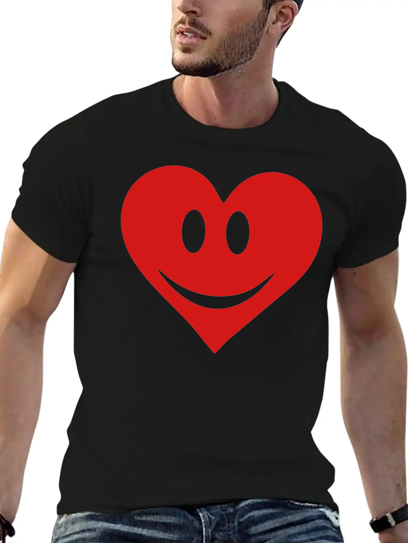 Happy Heart Basic Graphic T-Shirt – Daily Comfort In Soft Cotton
