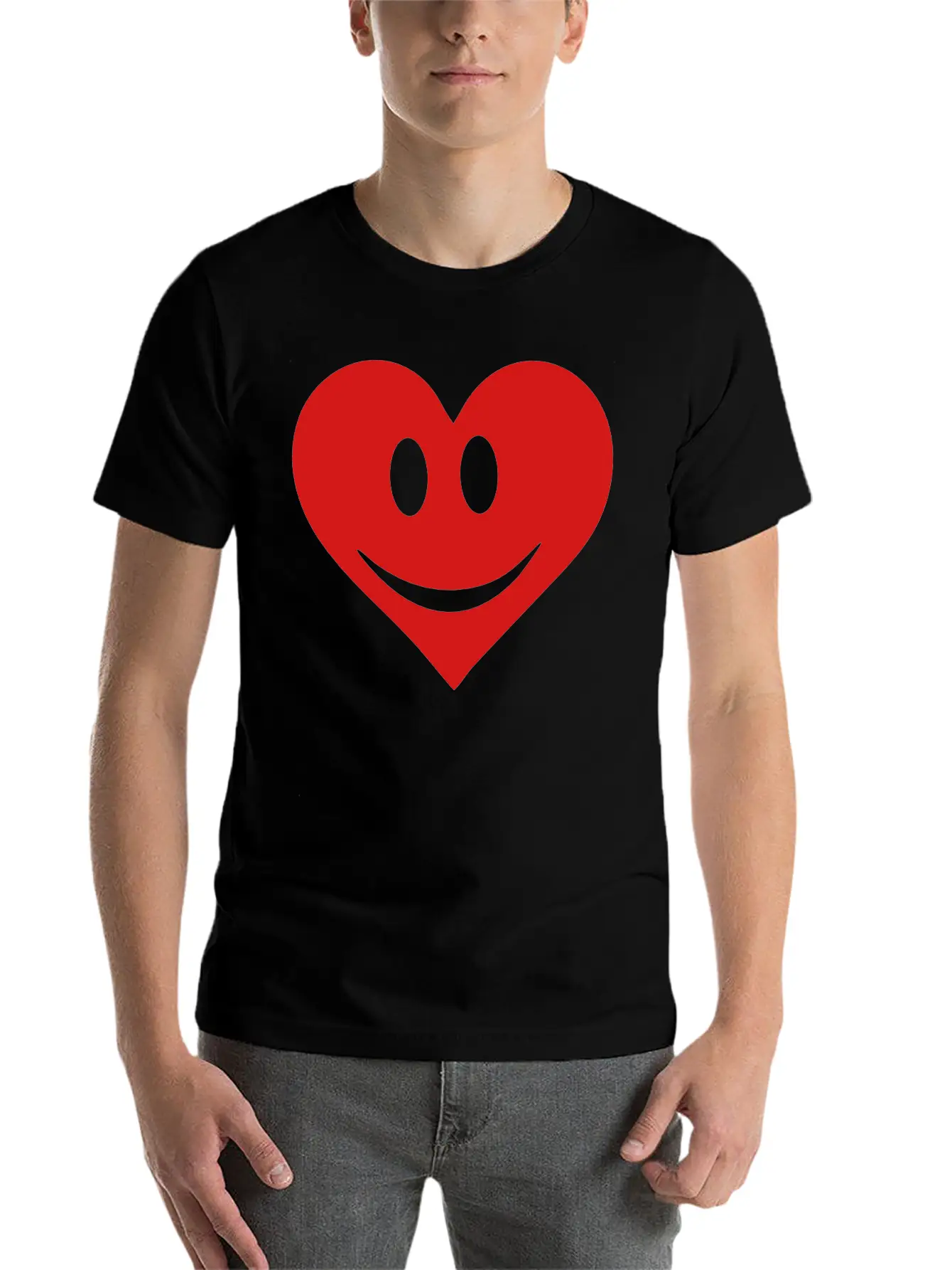 Happy Heart Basic Graphic T-Shirt – Daily Comfort In Soft Cotton