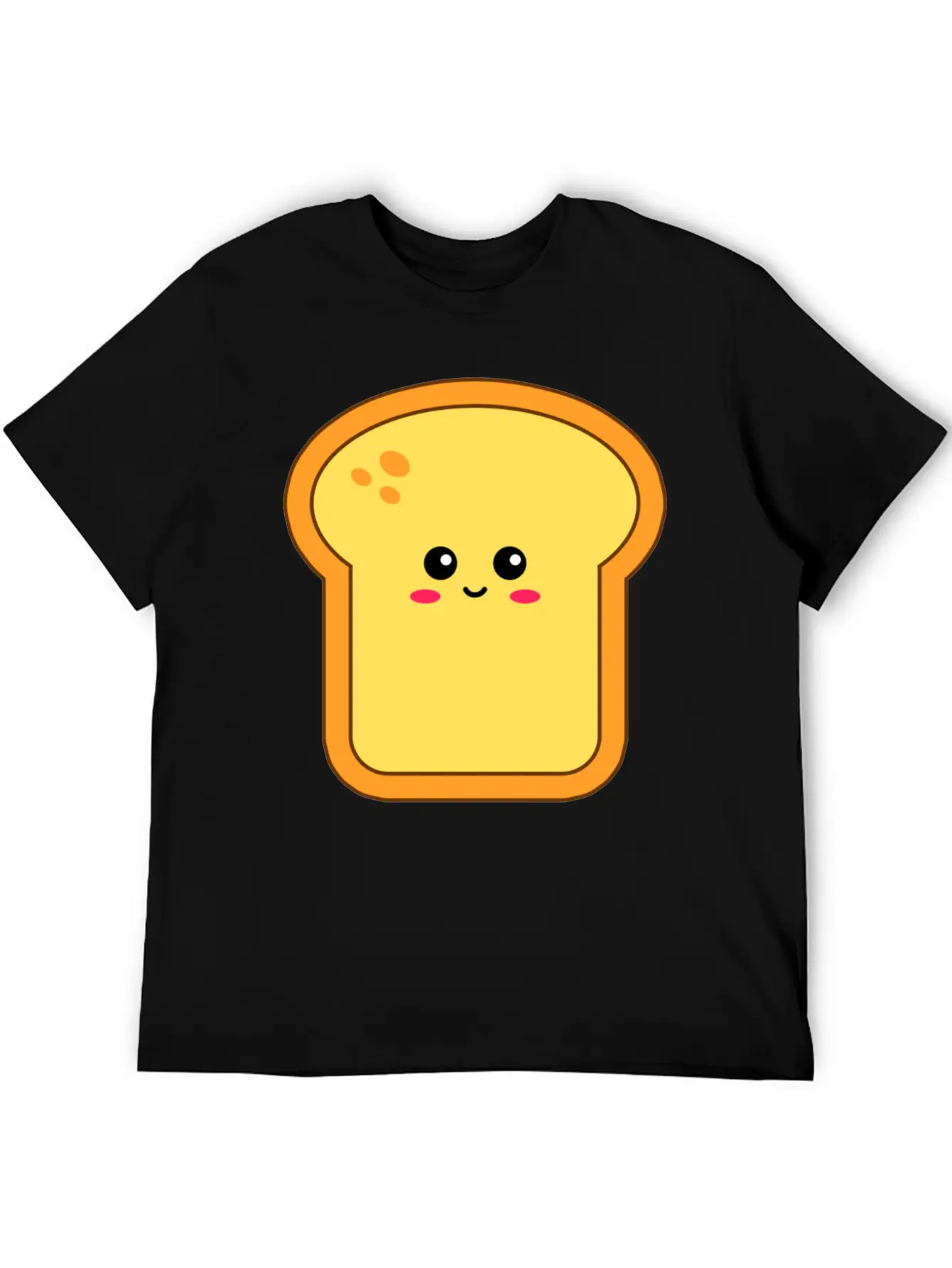 Happy Kawaii Bread Comfortable Minimalist Graphic Tee – Summer Style Essential